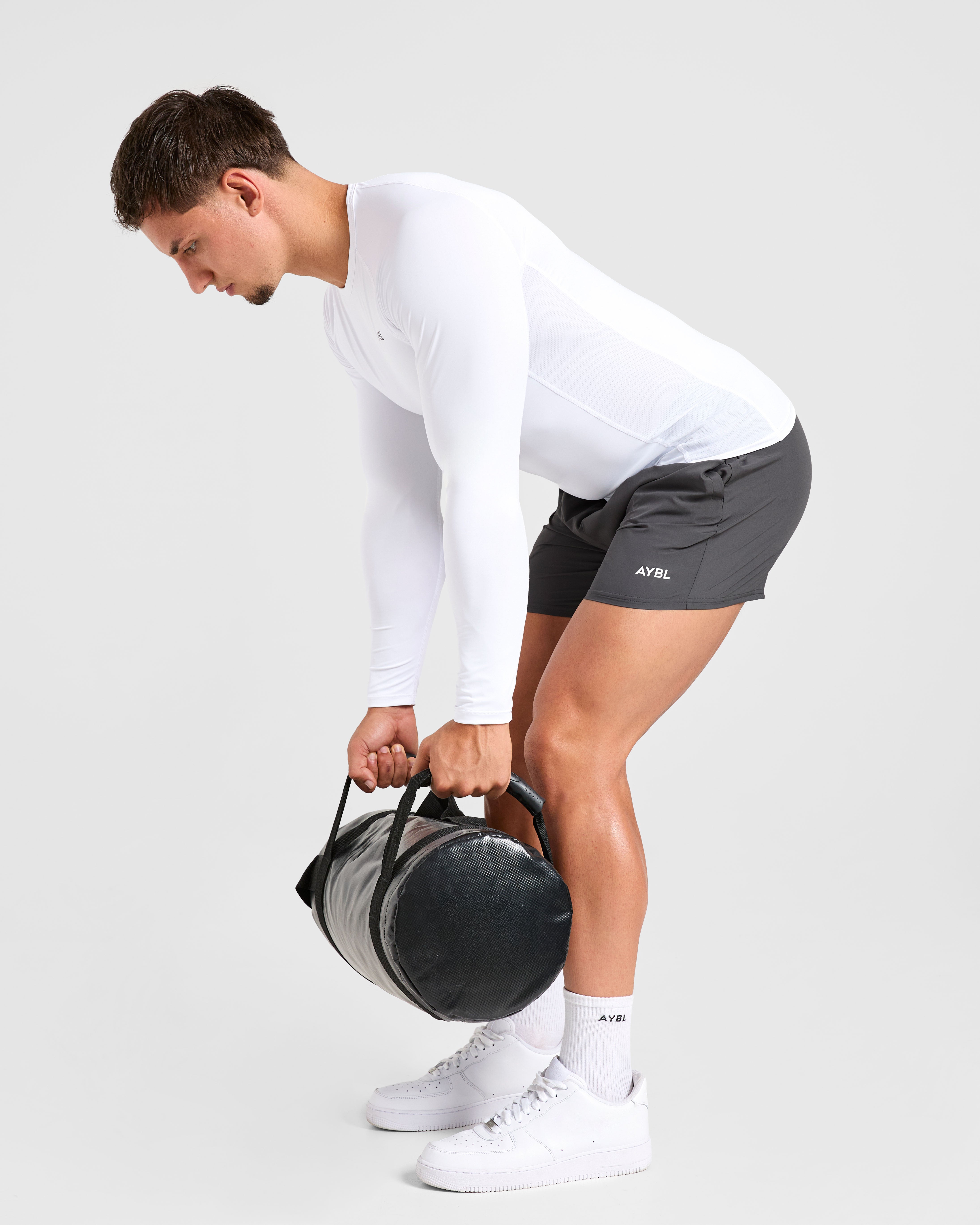 Compression Long Sleeve T Shirt - Blanc