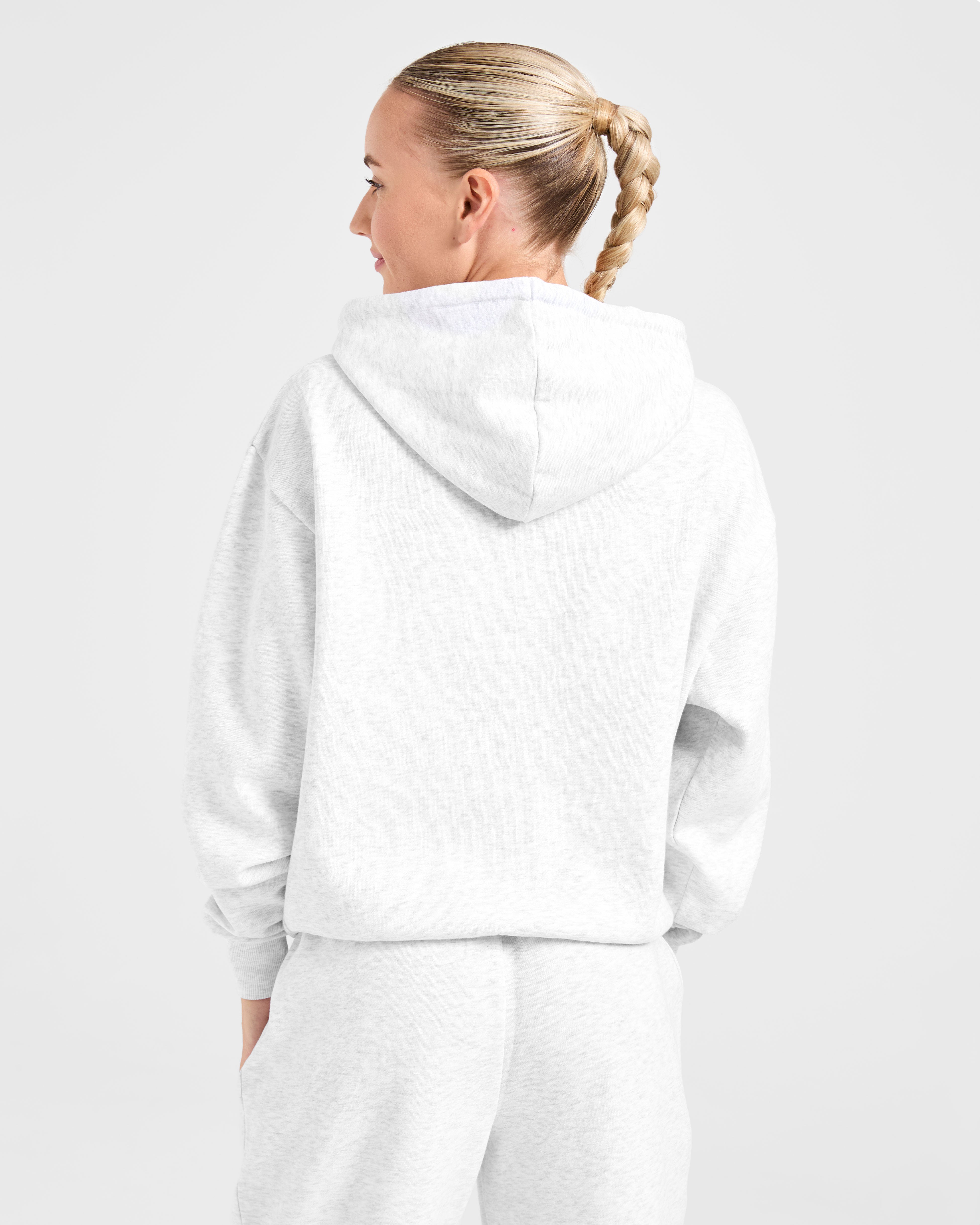 Lifestyle Oversized Zip Up Hoodie - Heather Gris