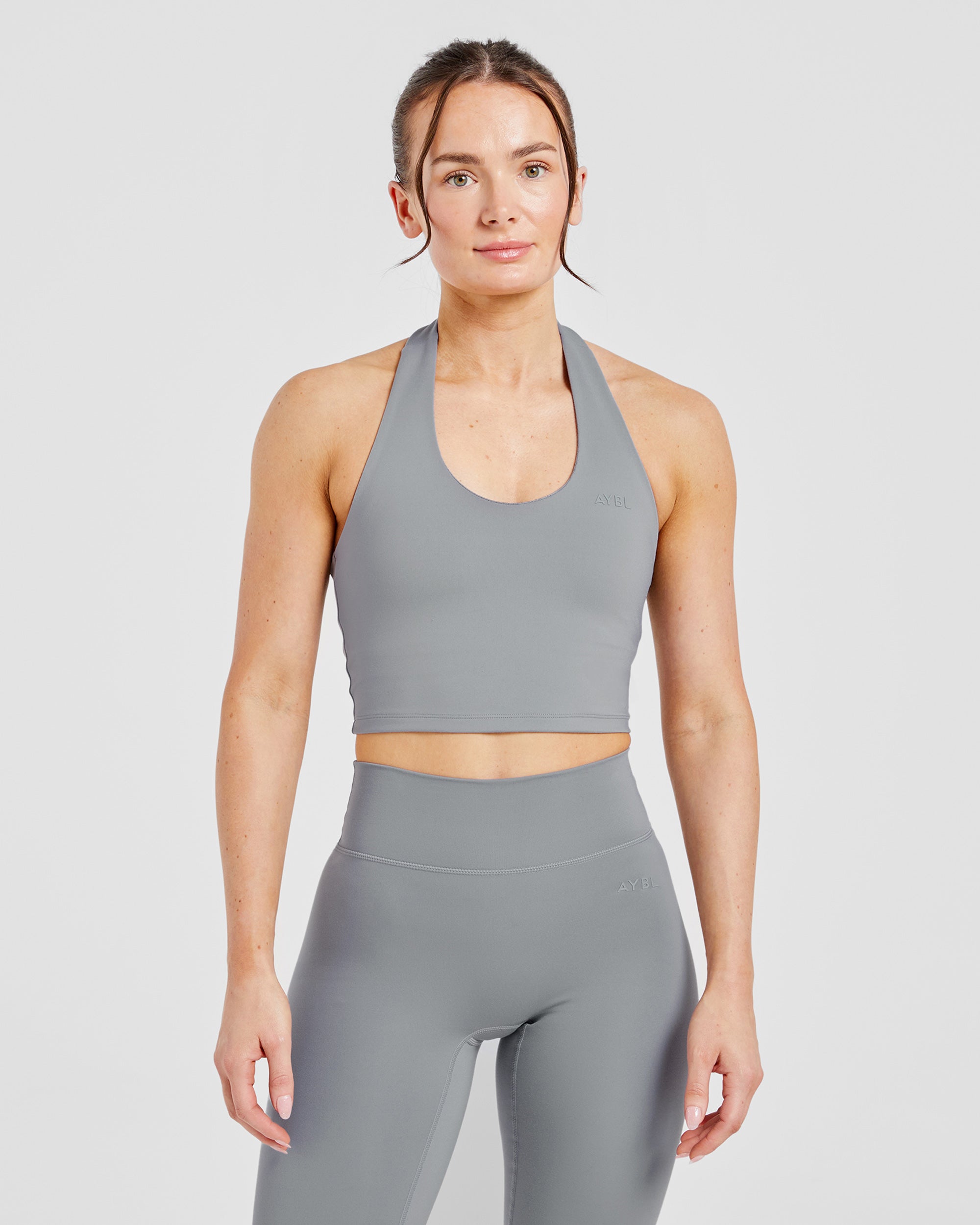 Staple Halterneck Crop Top - Gris
