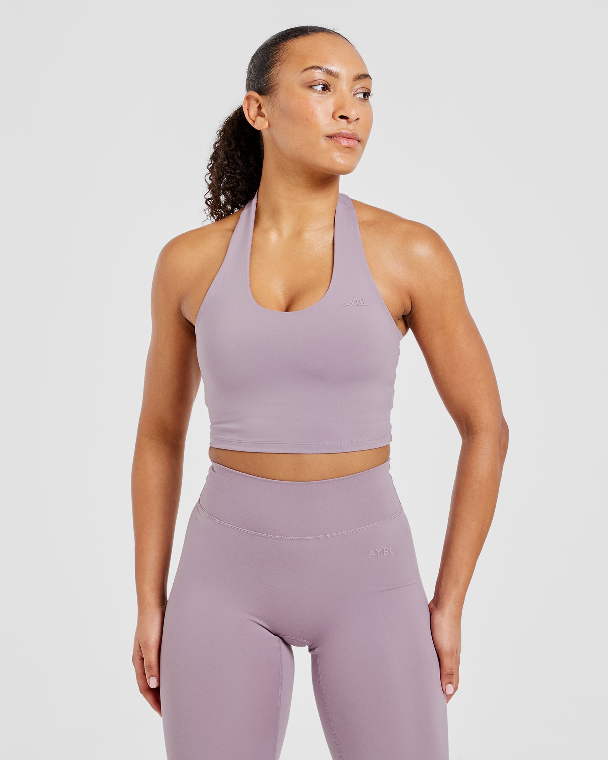 Staple Halterneck Crop Top - Mauve Violet
