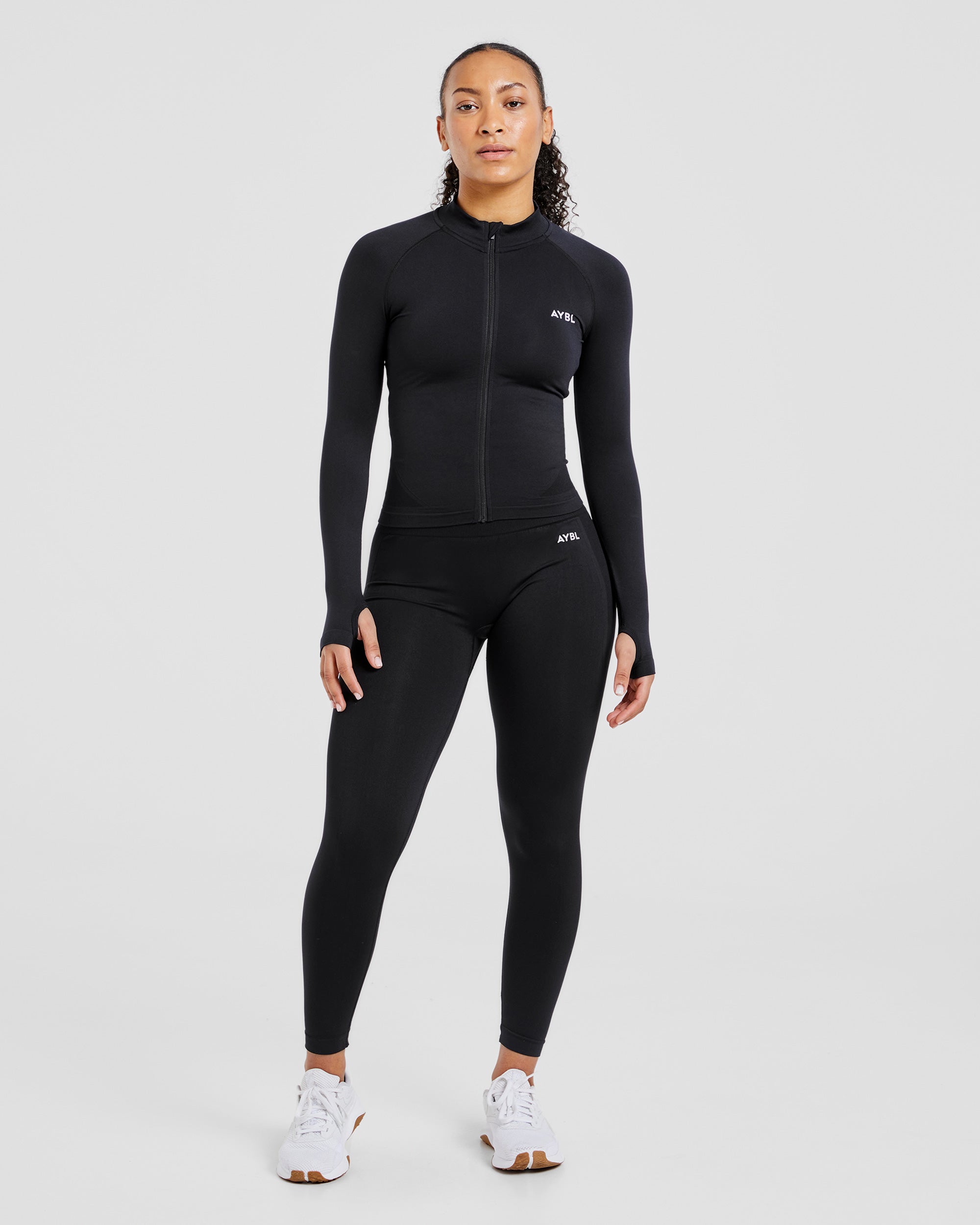 Empower Seamless Full Zip Jacket - Noir