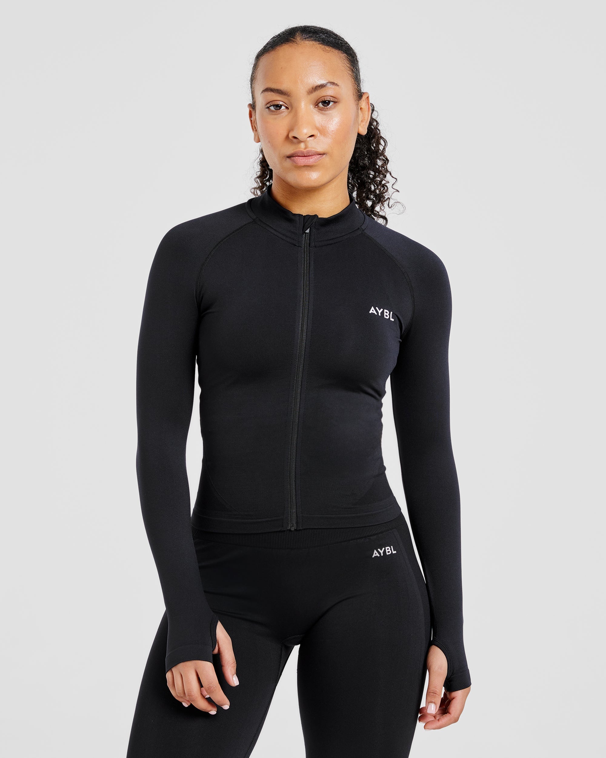 Empower Seamless Full Zip Jacket - Noir