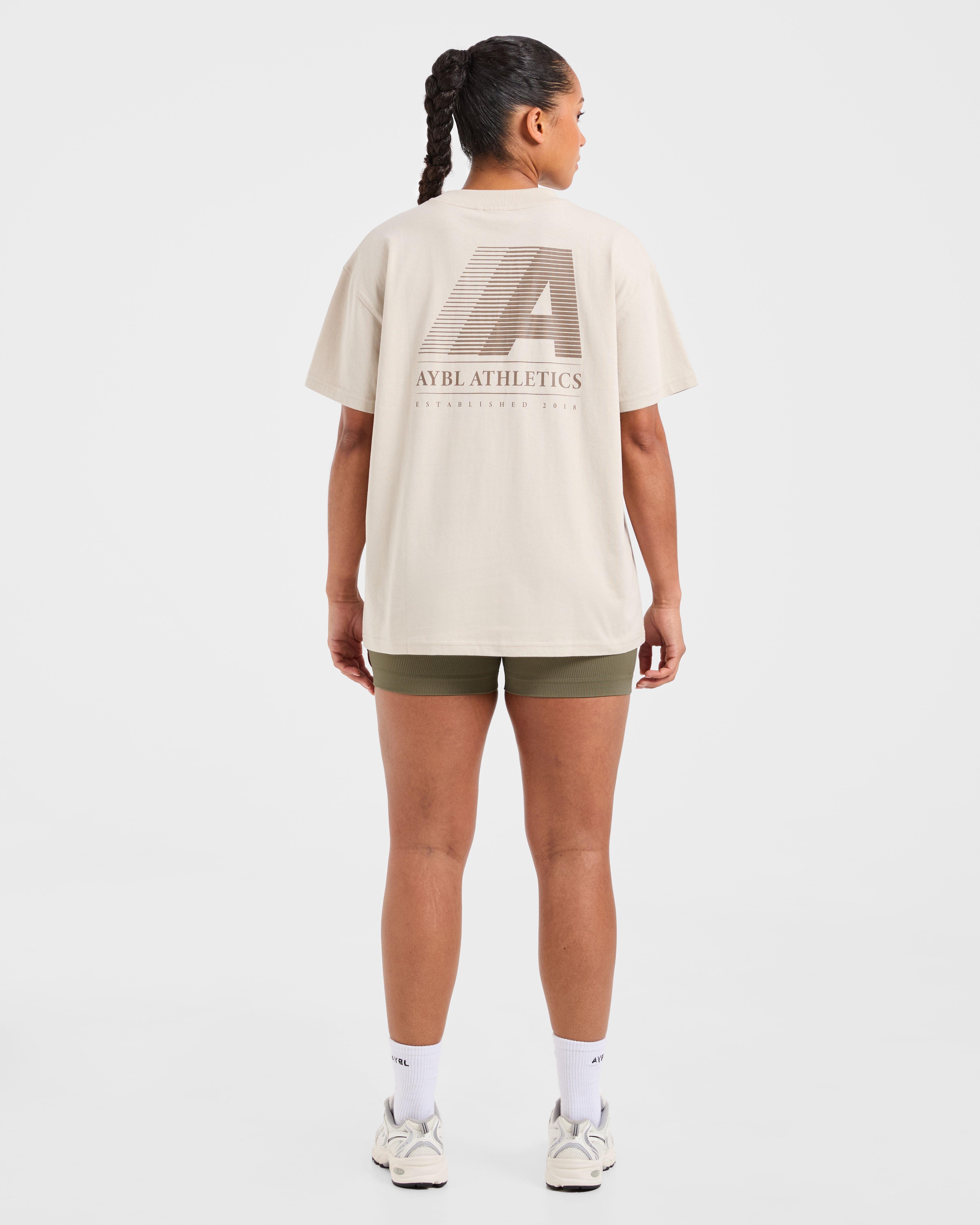 Retro Athletics Oversized T Shirt - Sand