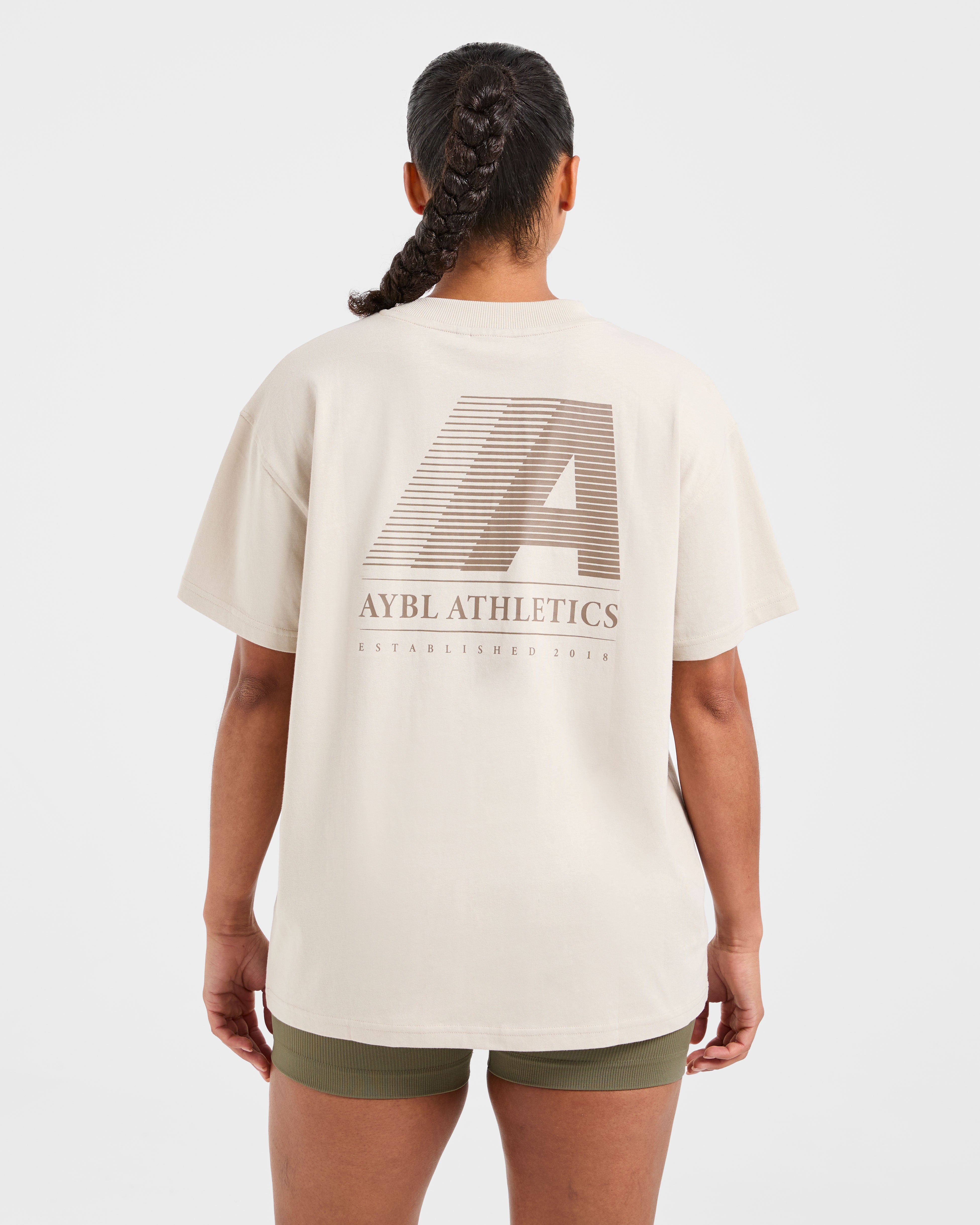 Retro Athletics Oversized T Shirt - Sand