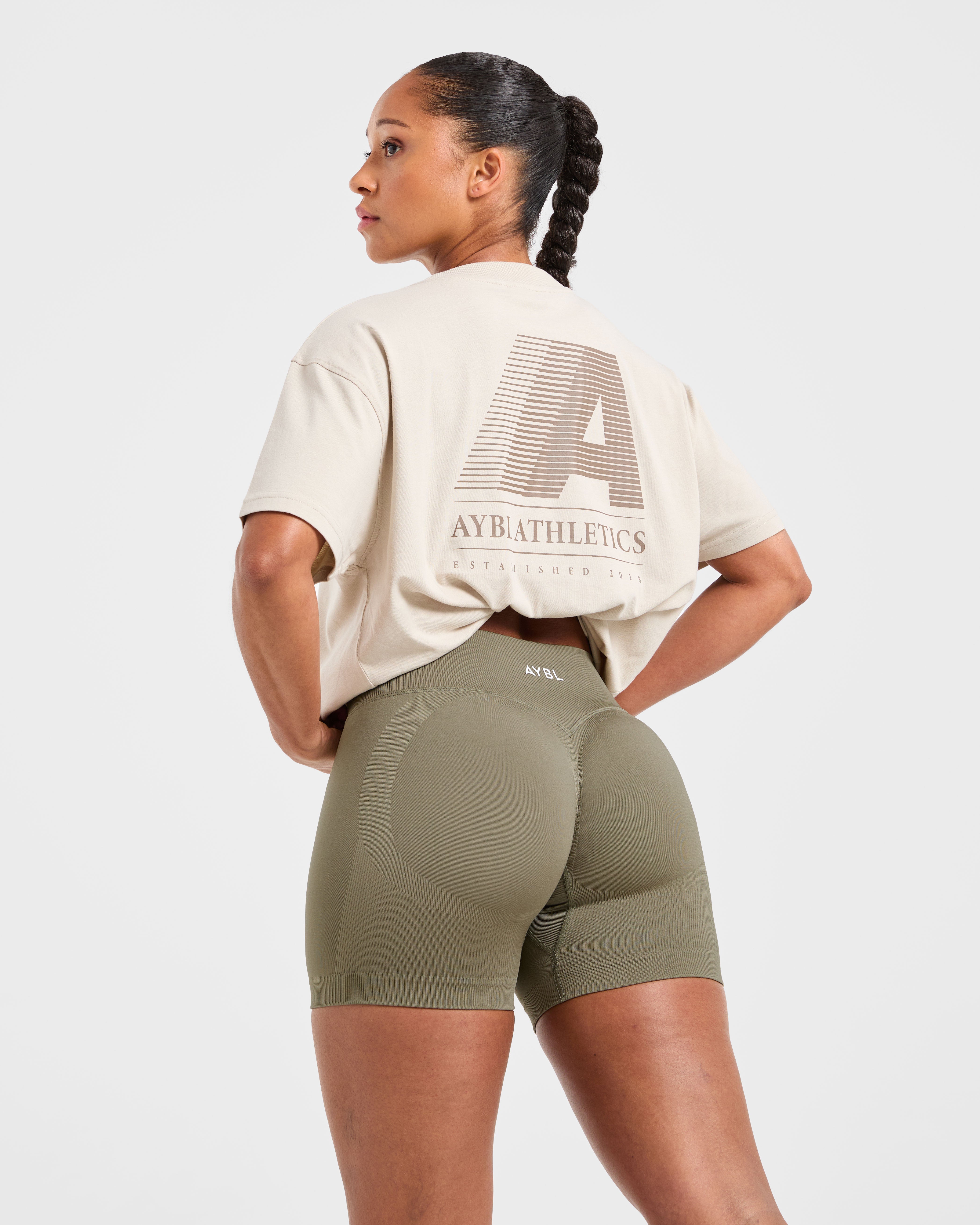 Retro Athletics Oversized T Shirt - Sand