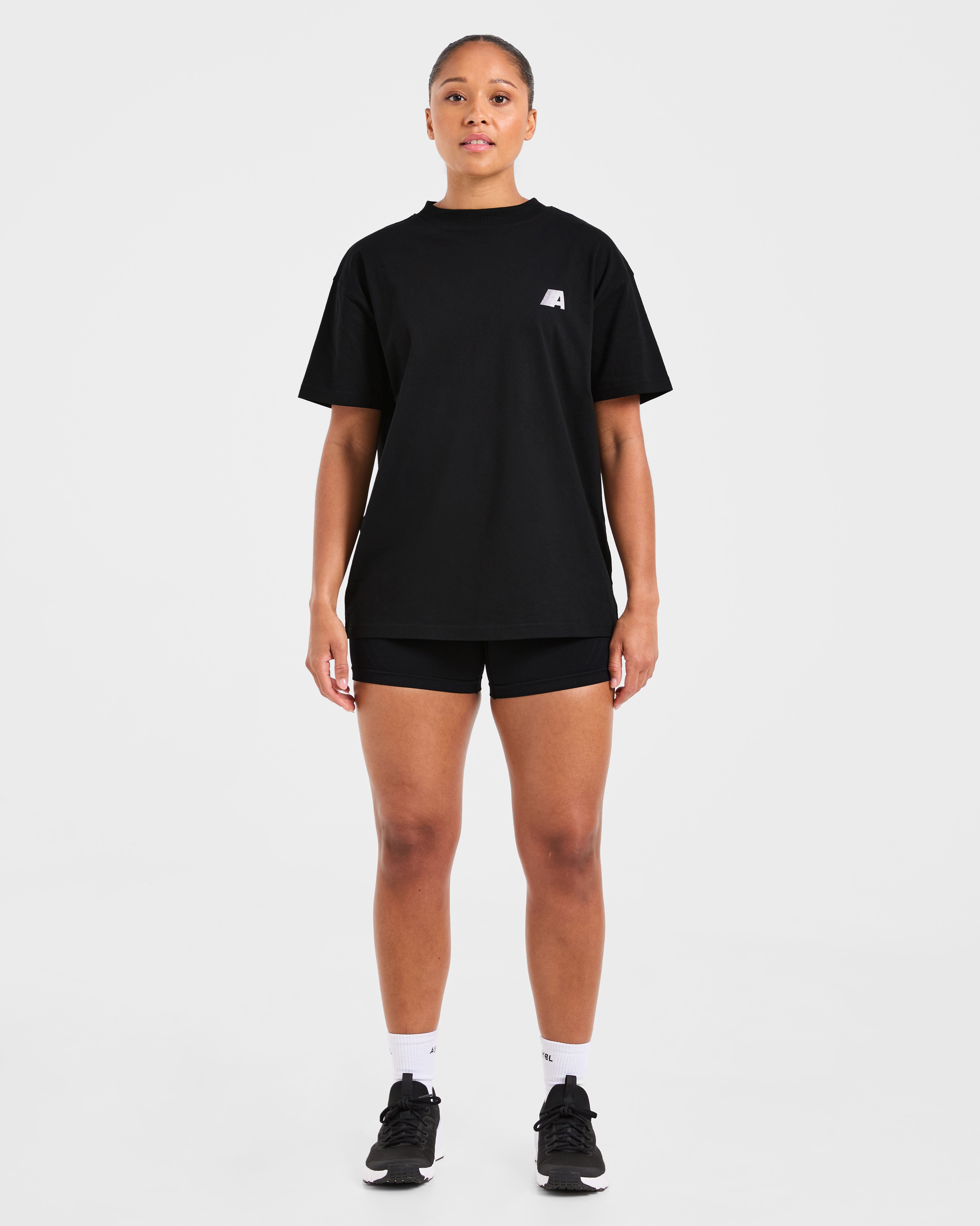 Retro Athletics Oversized T Shirt - Noir