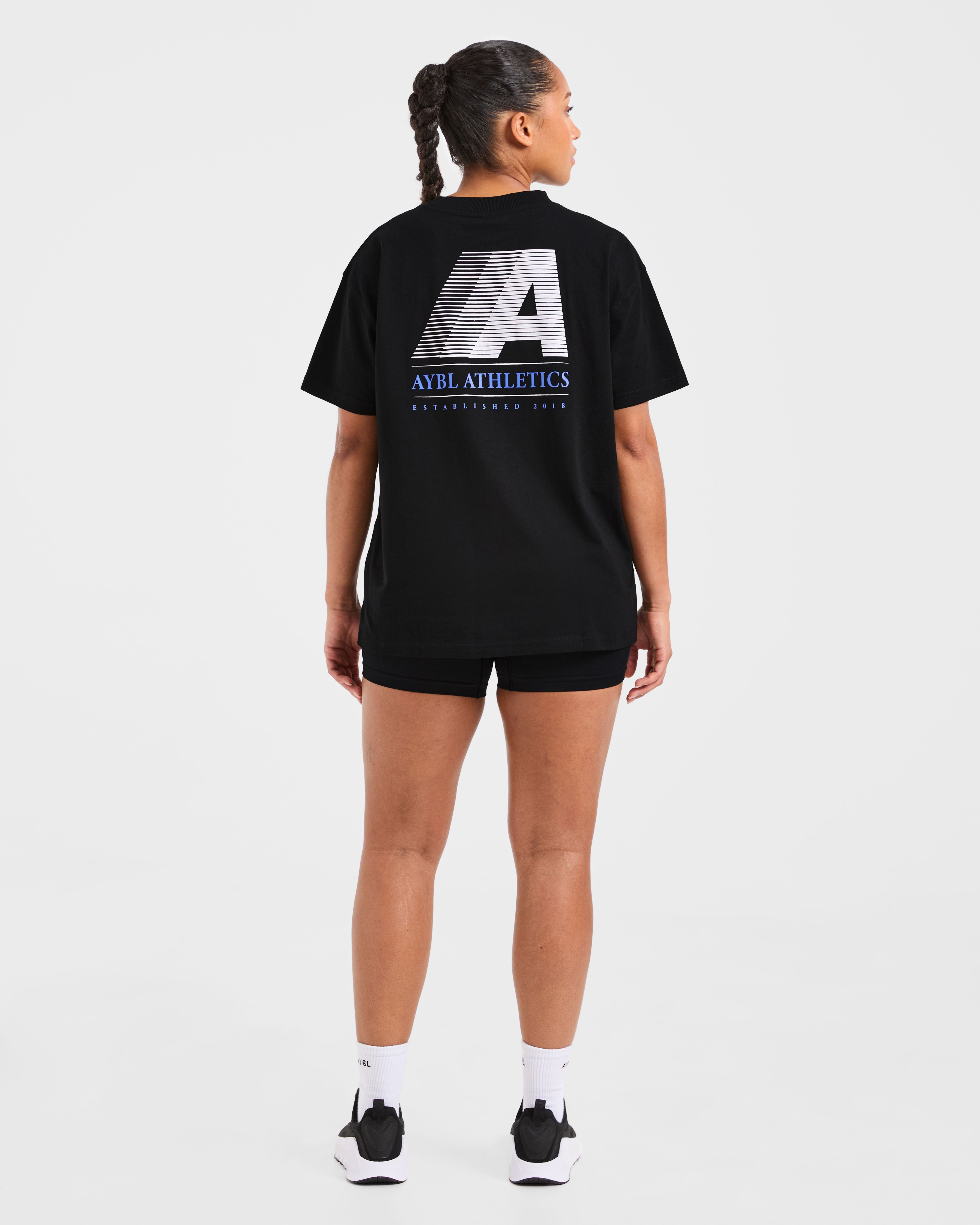 Retro Athletics Oversized T Shirt - Noir