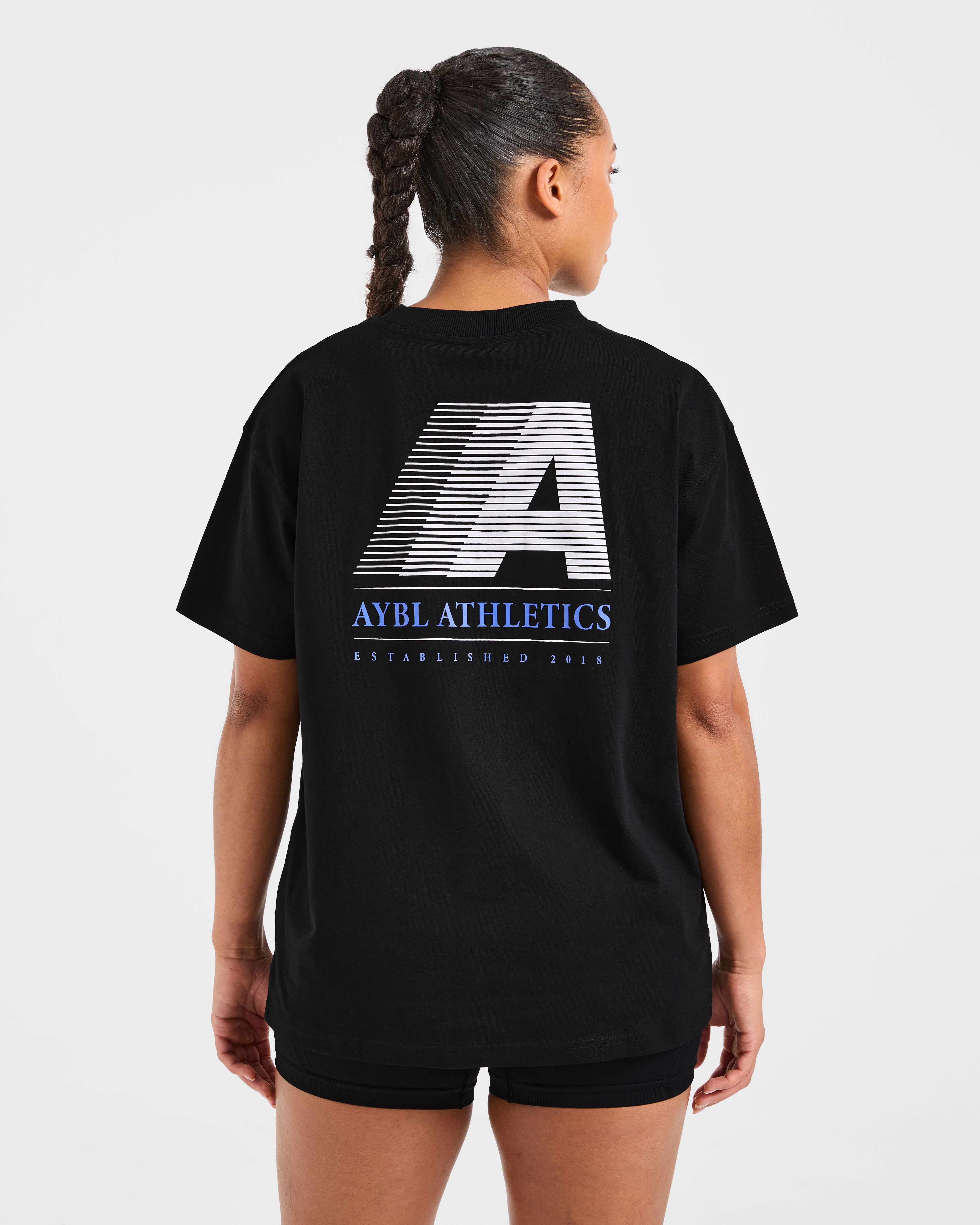 Retro Athletics Oversized T Shirt - Noir