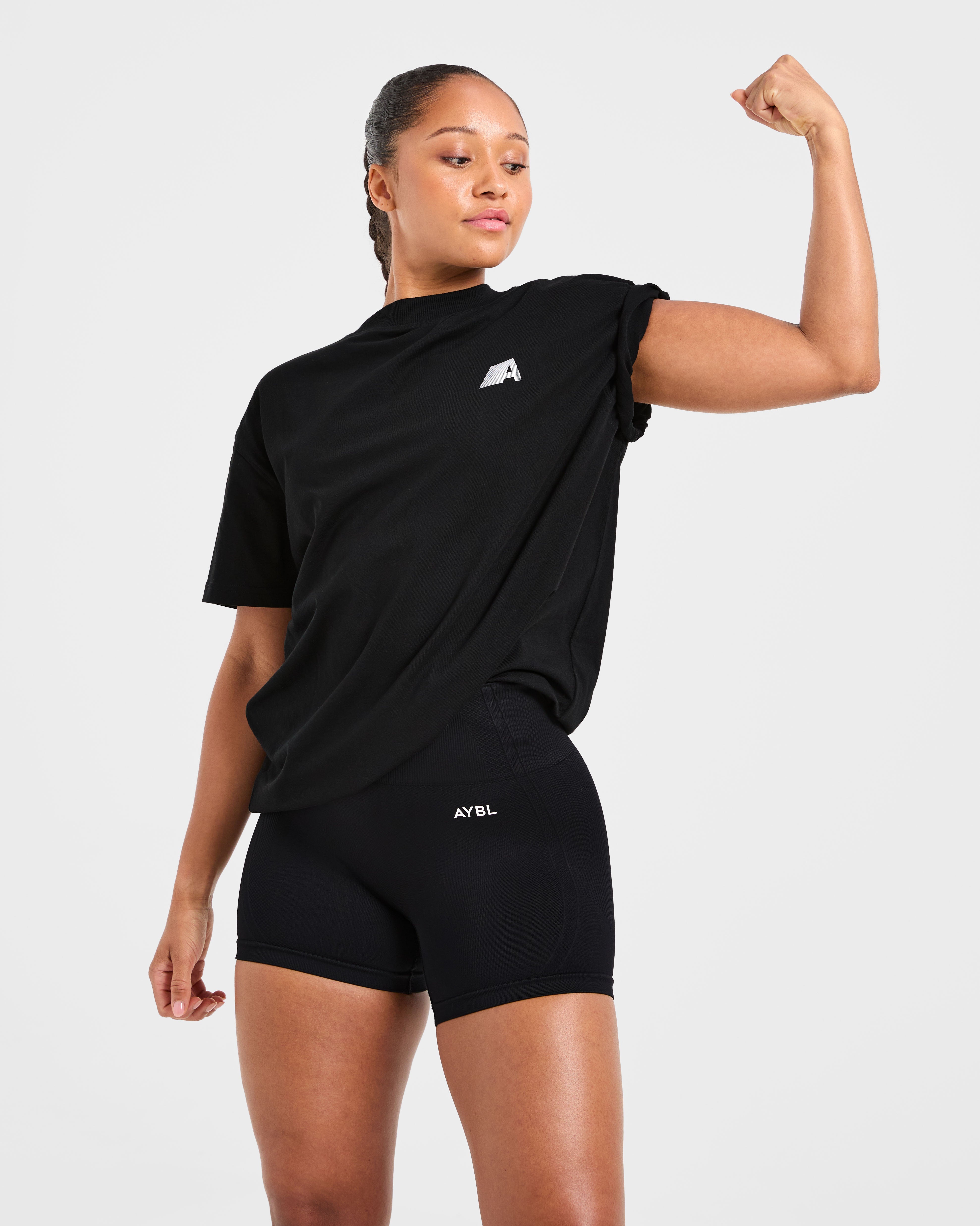 Retro Athletics Oversized T Shirt - Noir