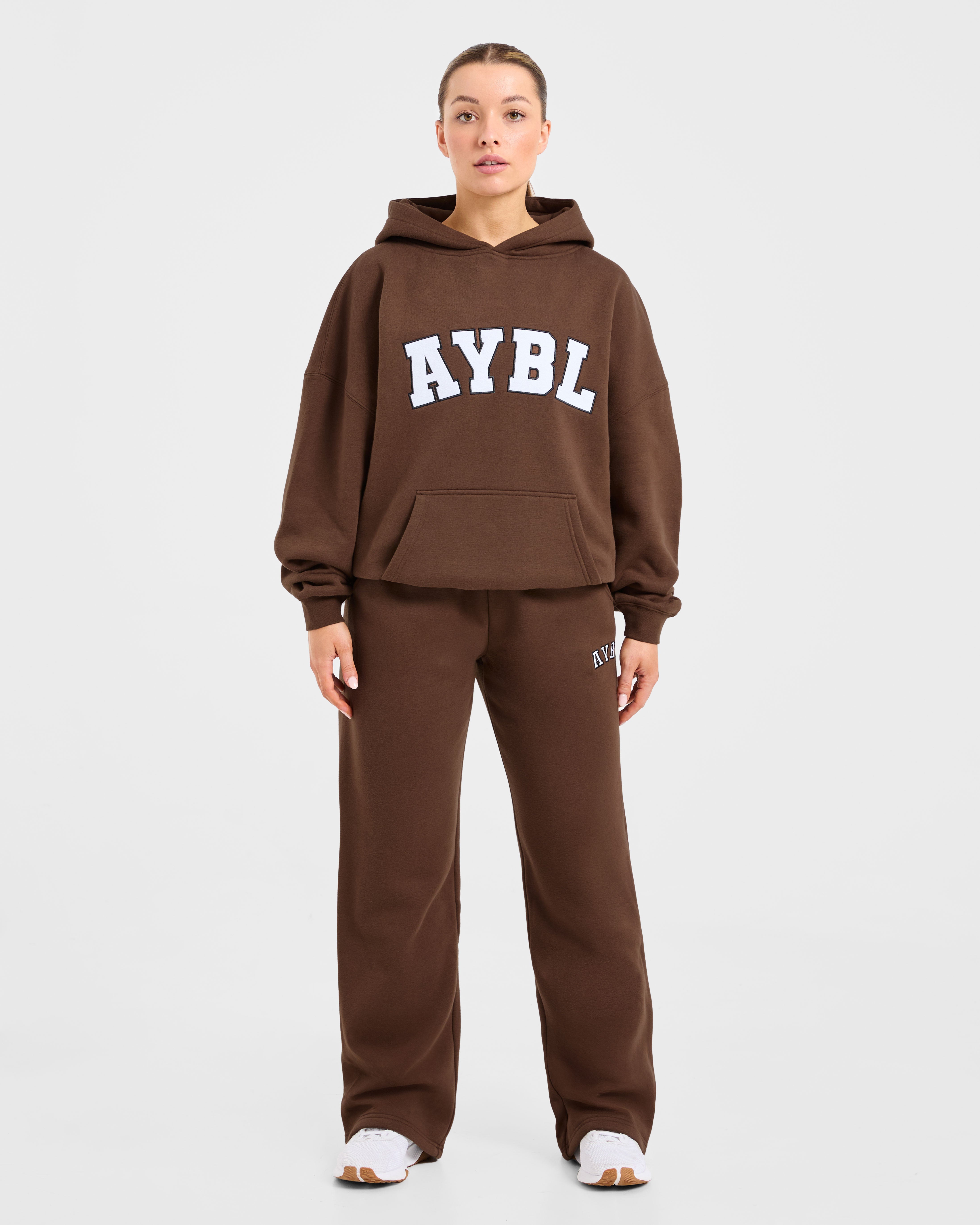 Varsity 2.0 Oversized Straight Leg Joggers - Marron
