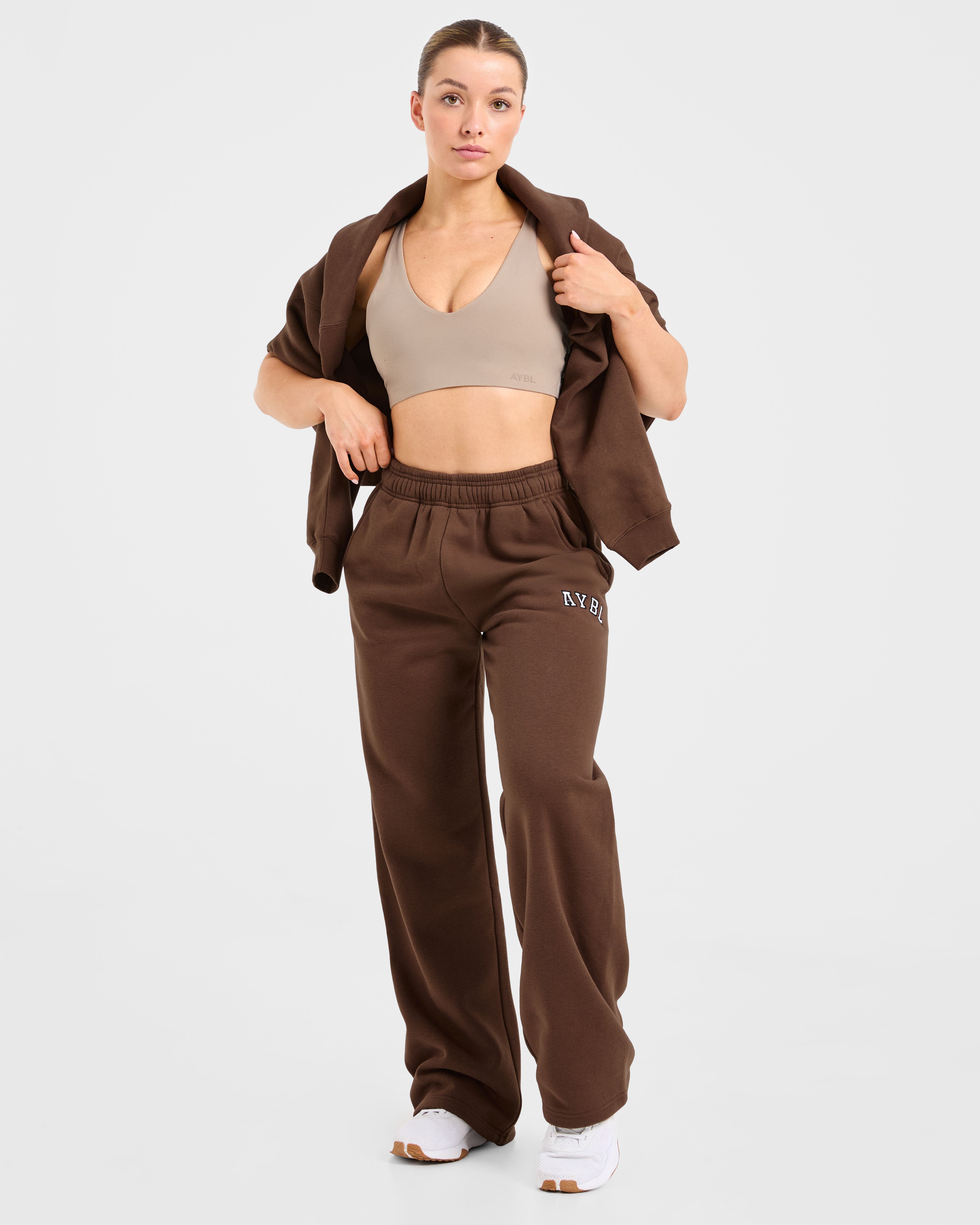 Varsity 2.0 Oversized Straight Leg Joggers - Marron
