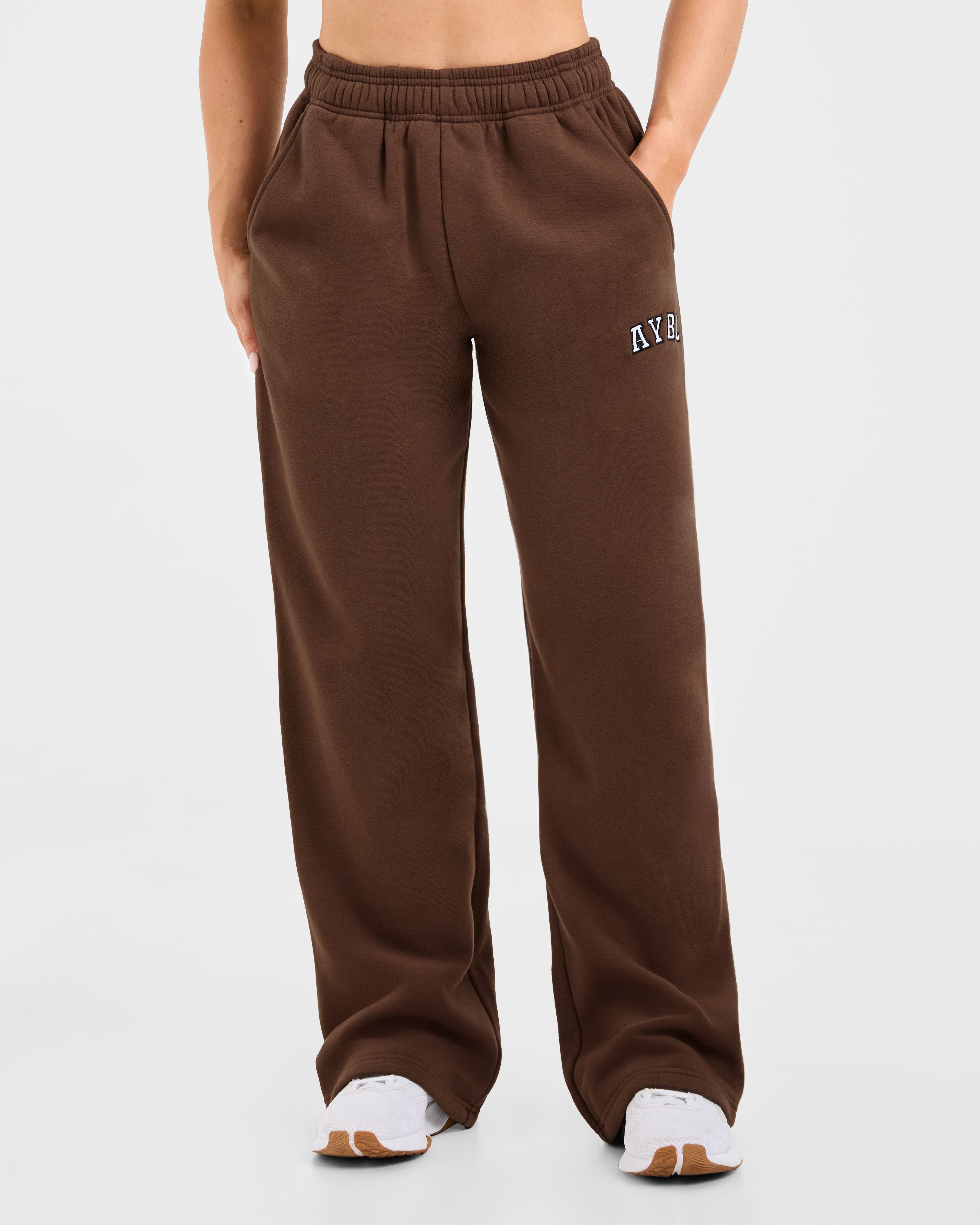 Varsity 2.0 Oversized Straight Leg Joggers - Marron