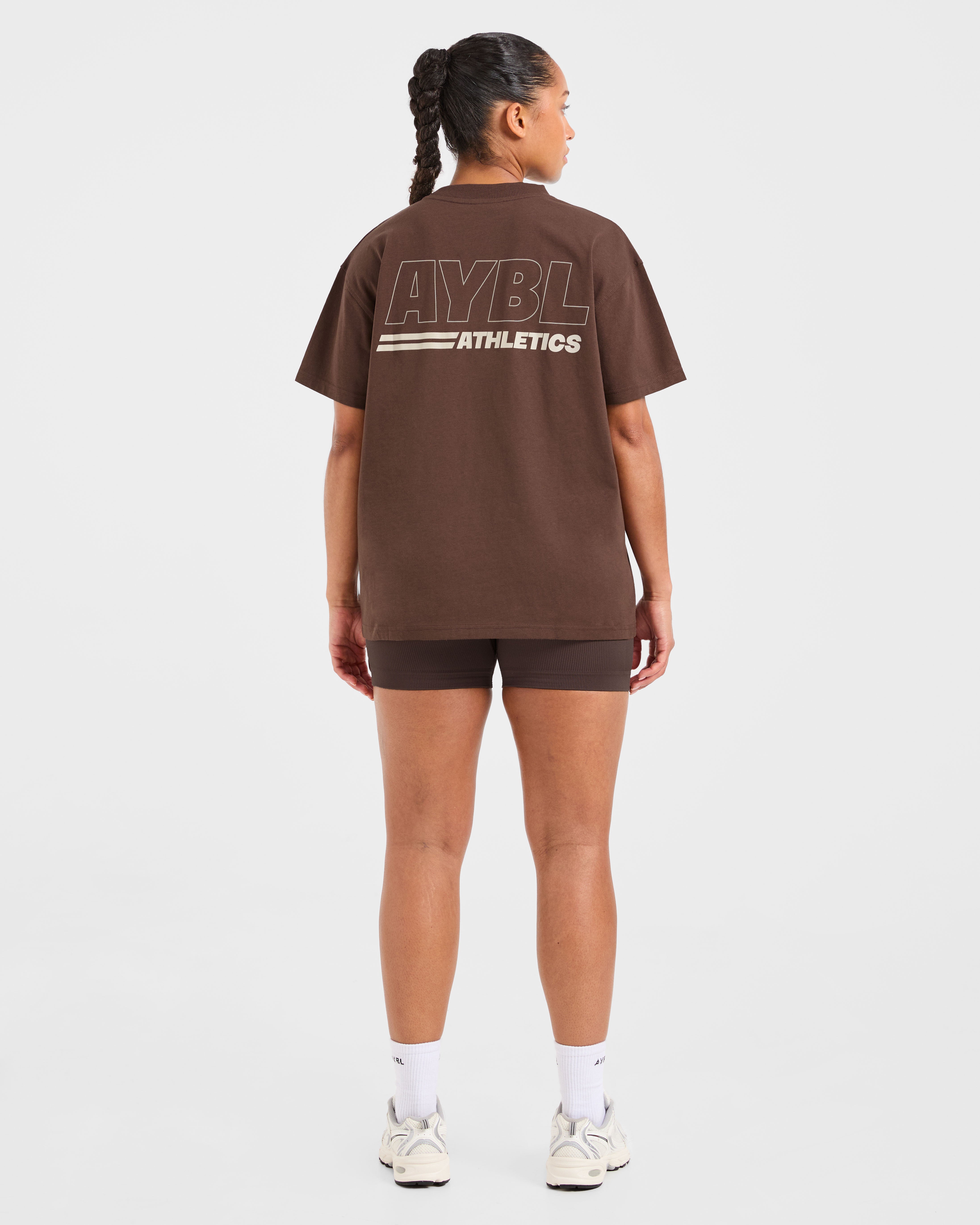 Athletics Track Oversized T Shirt - Marron/Sand