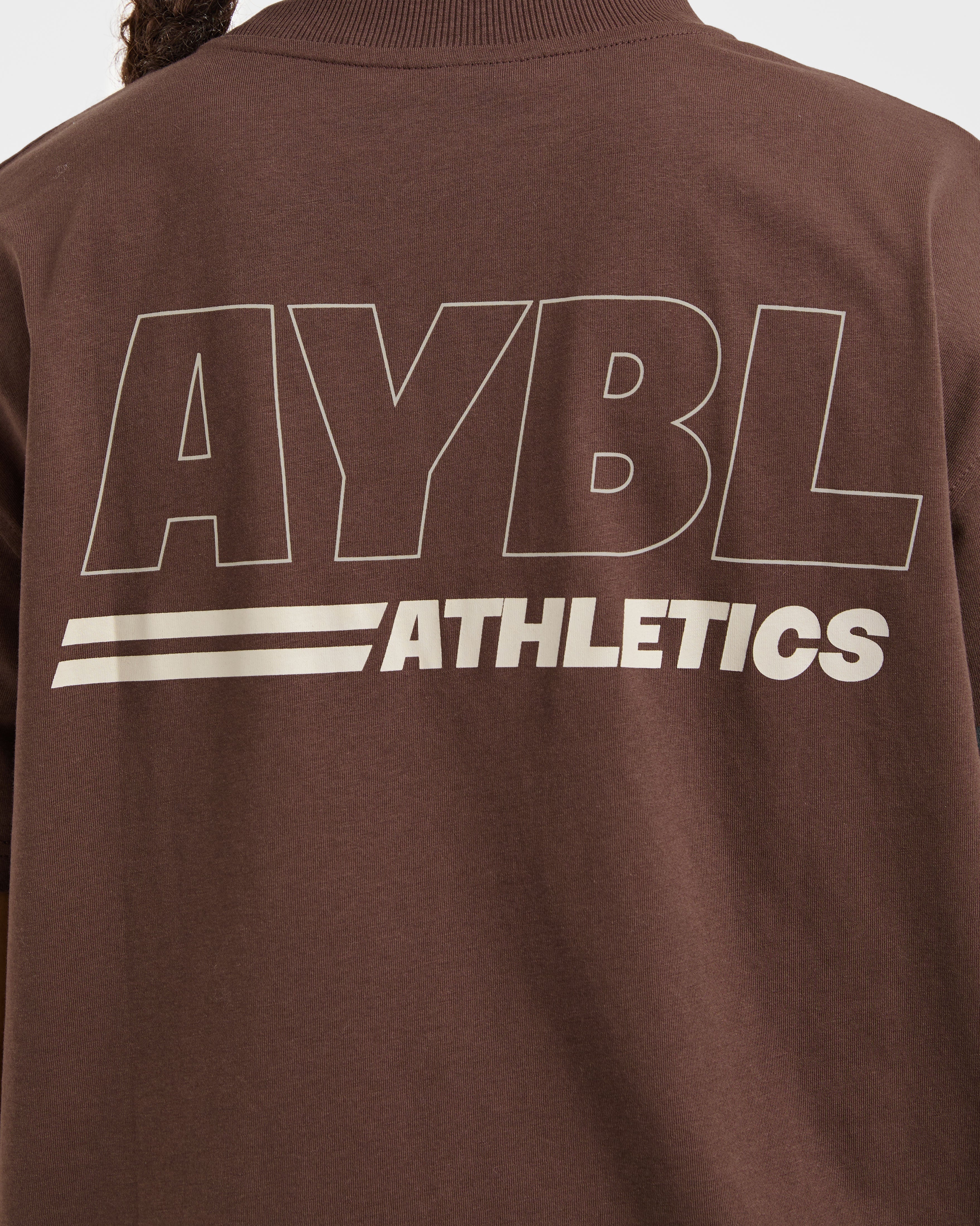 Athletics Track Oversized T Shirt - Marron/Sand