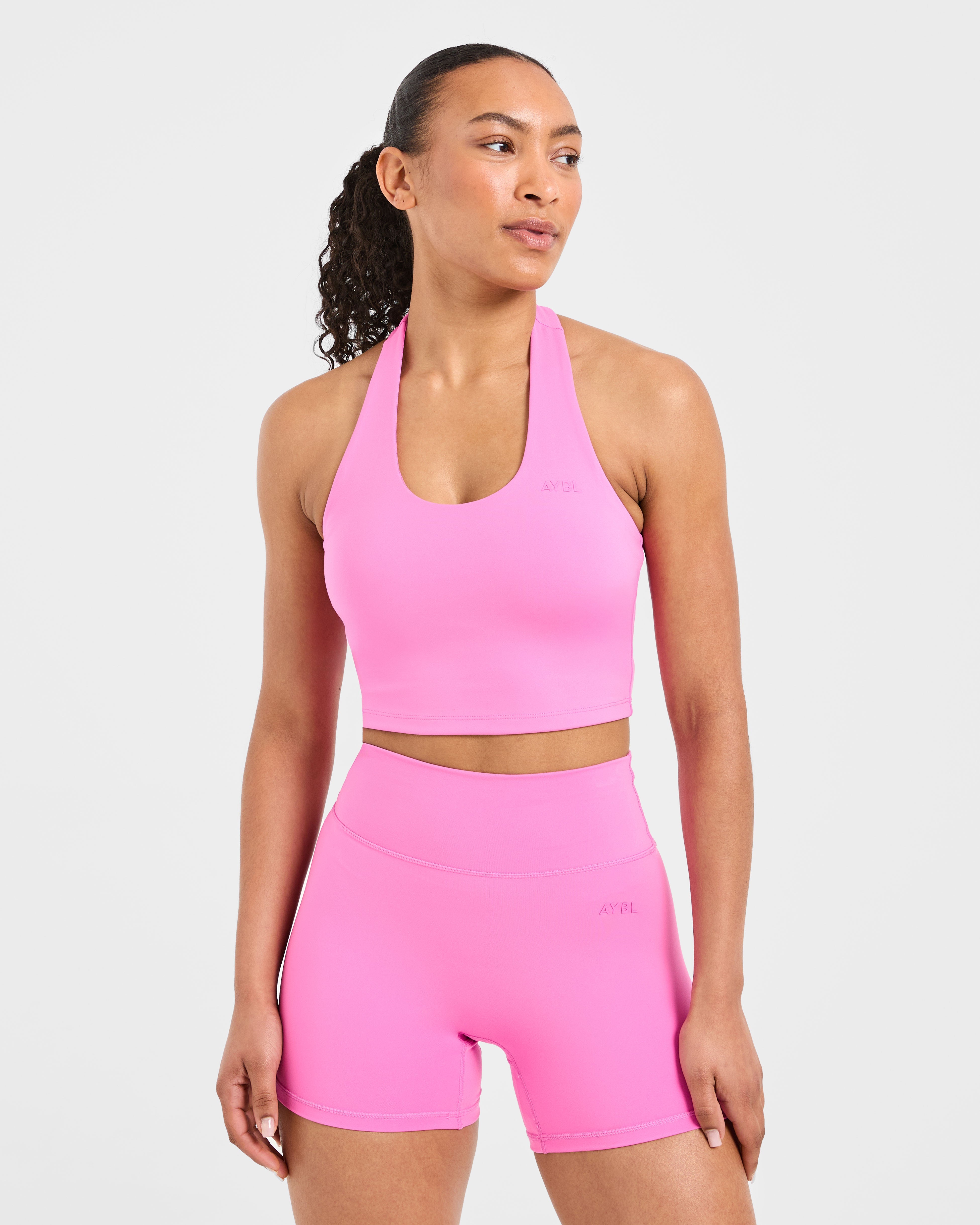 Staple Halterneck Crop Top - Summer Rose