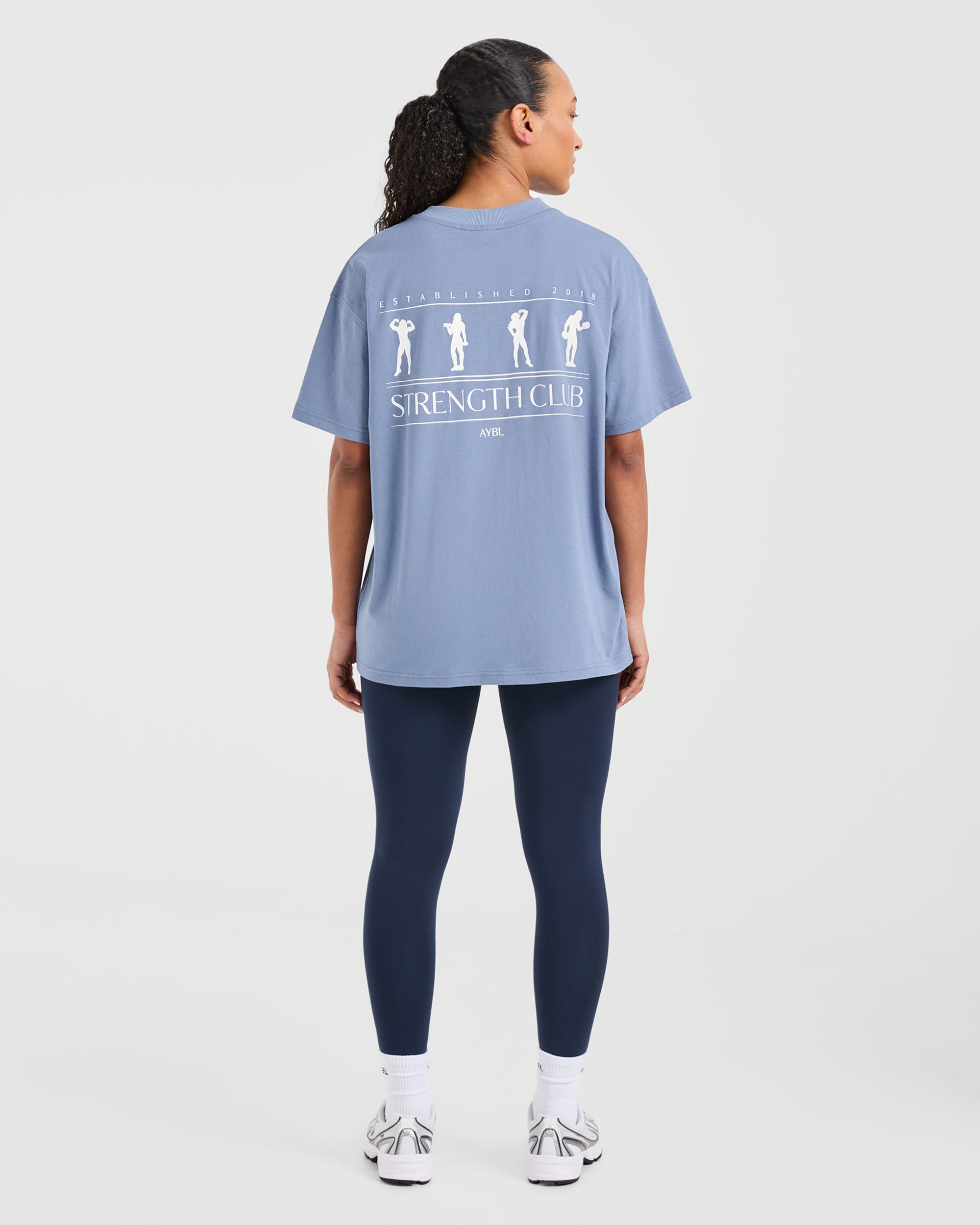 Strength Club Oversized T Shirt - Bleu