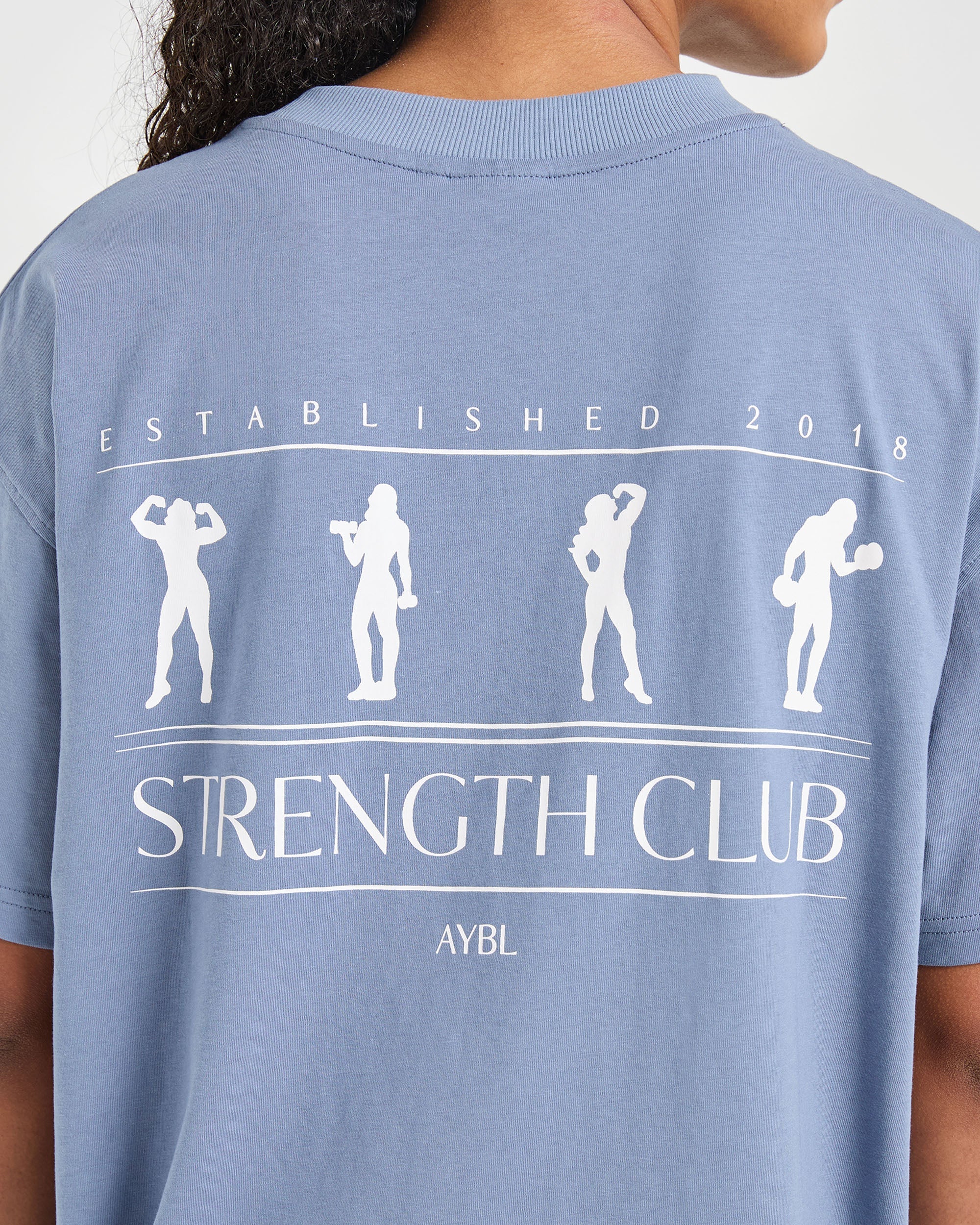 Strength Club Oversized T Shirt - Bleu