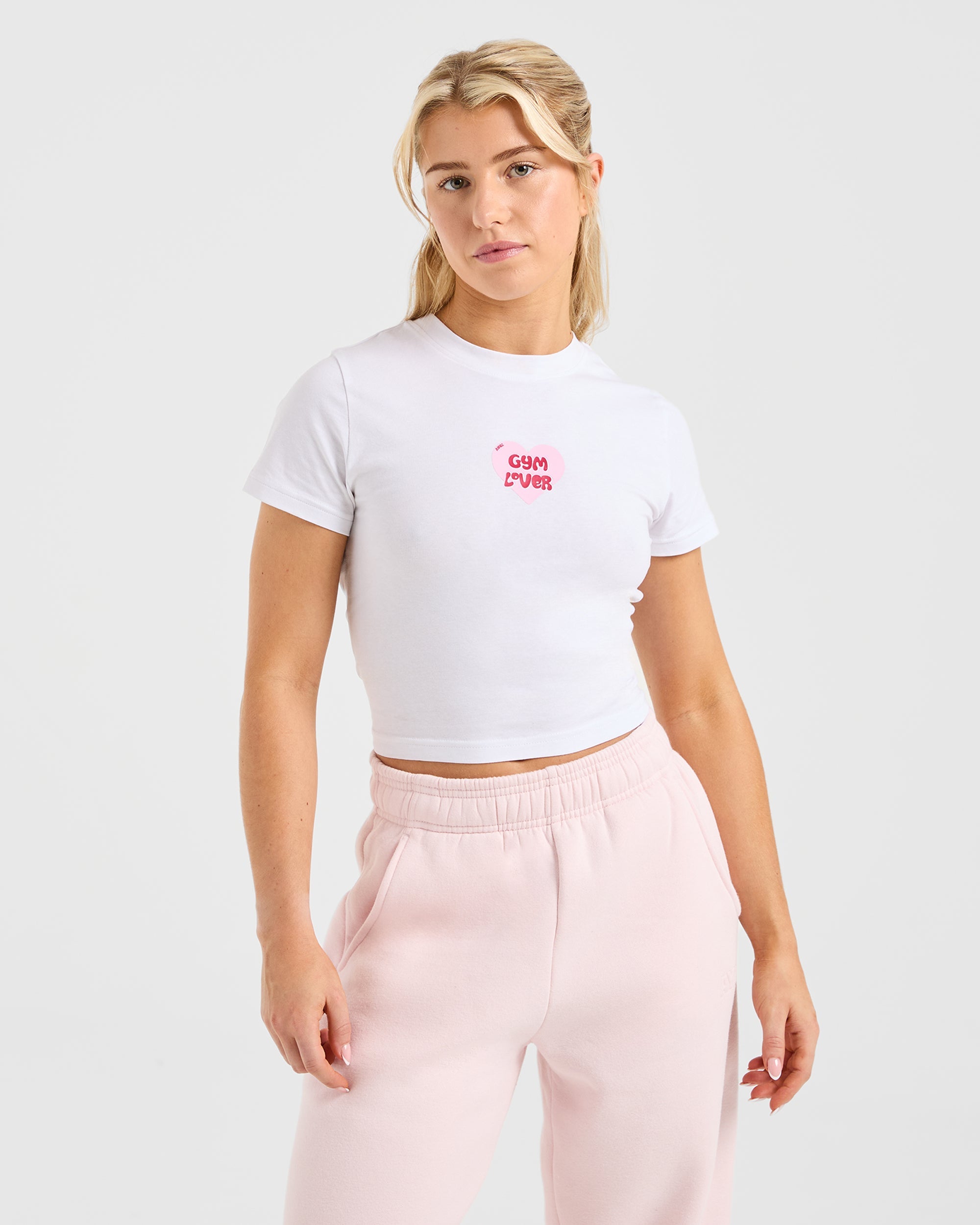 Gym Lover Baby Tee - Blanc