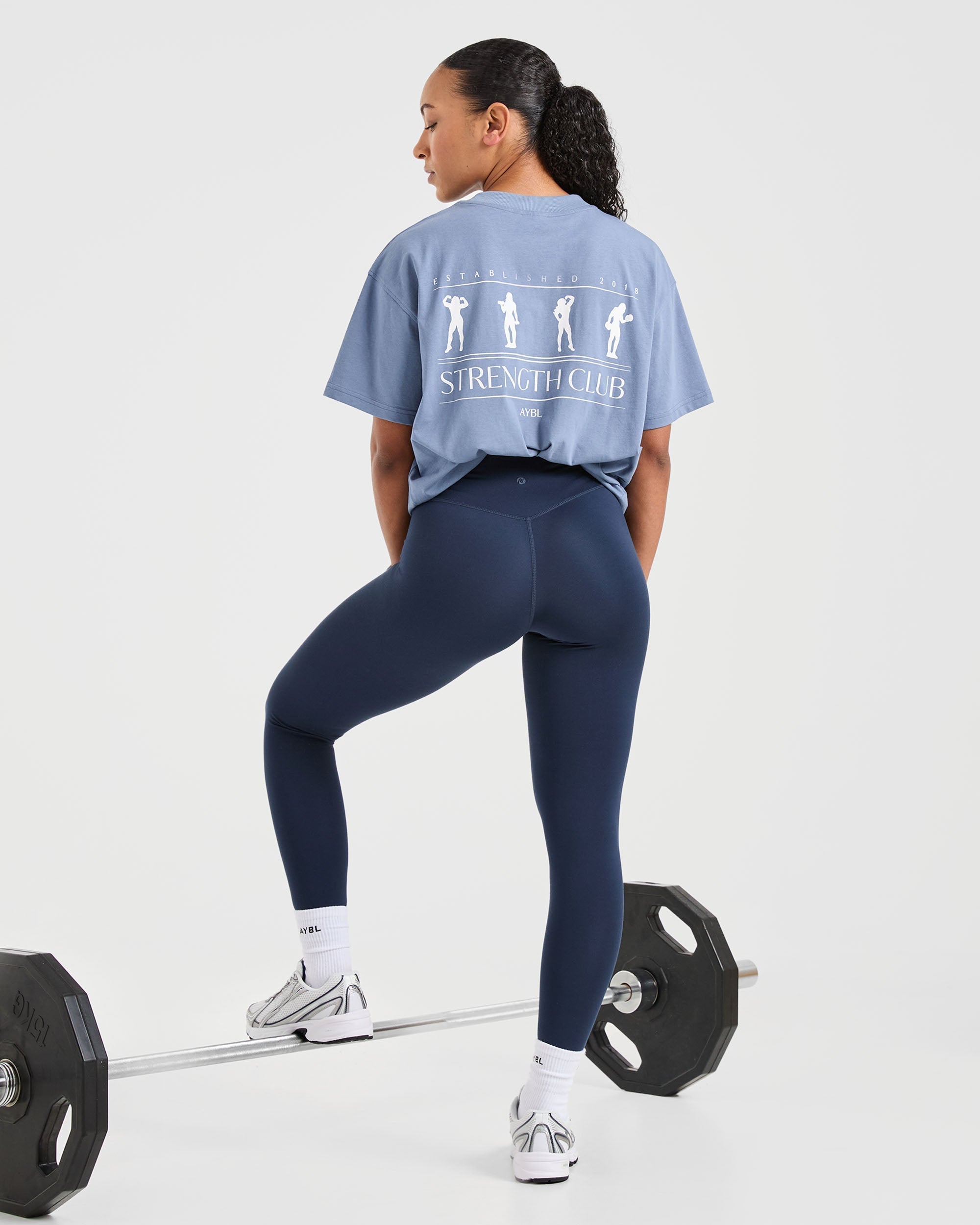 Strength Club Oversized T Shirt - Bleu