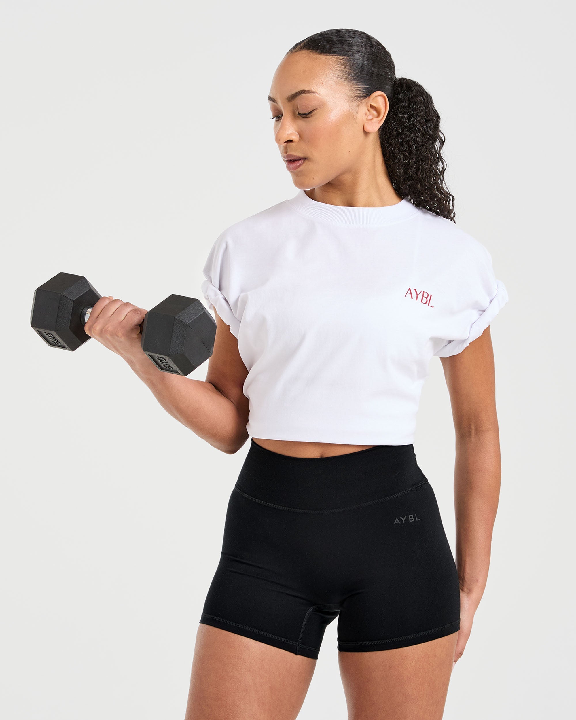 Strength Club Oversized T Shirt - White/Rouge
