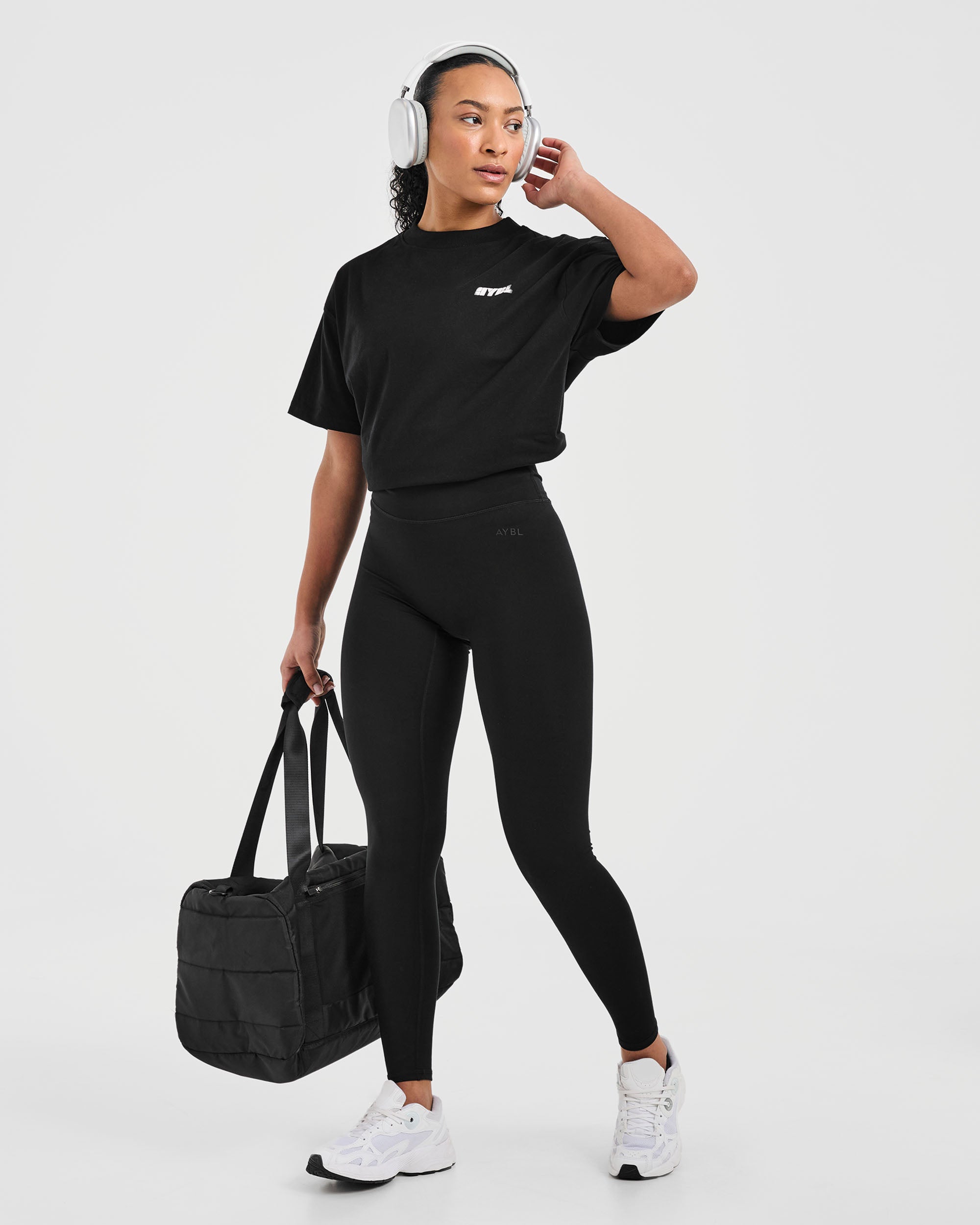Athletics Retro Oversized T Shirt - Noir