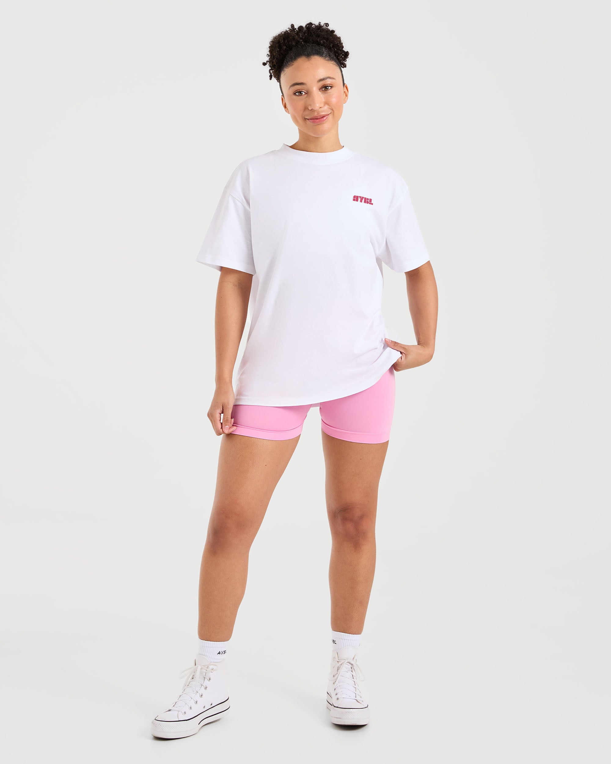 Athletics Retro Oversized T Shirt - Blanc