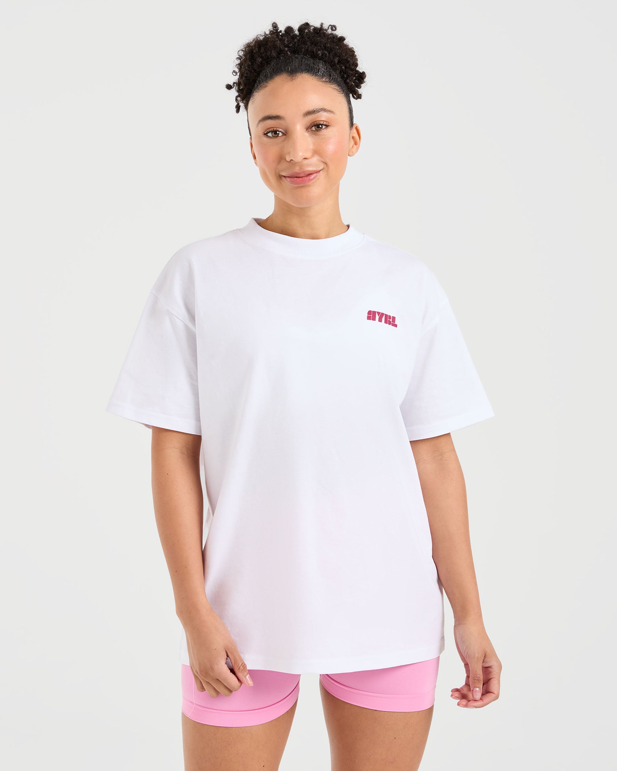 Athletics Retro Oversized T Shirt - Blanc