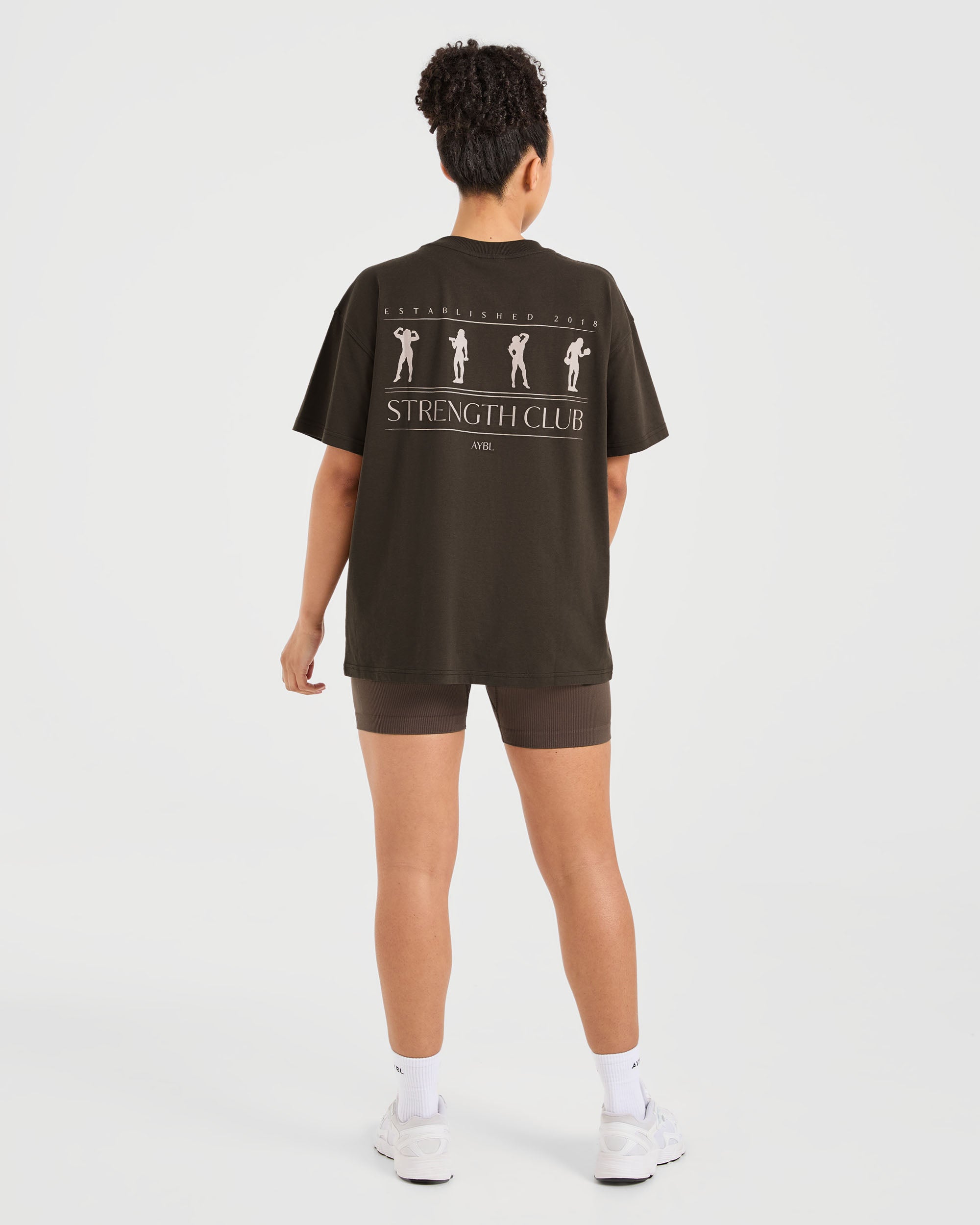 Strength Club Oversized T Shirt - Marron