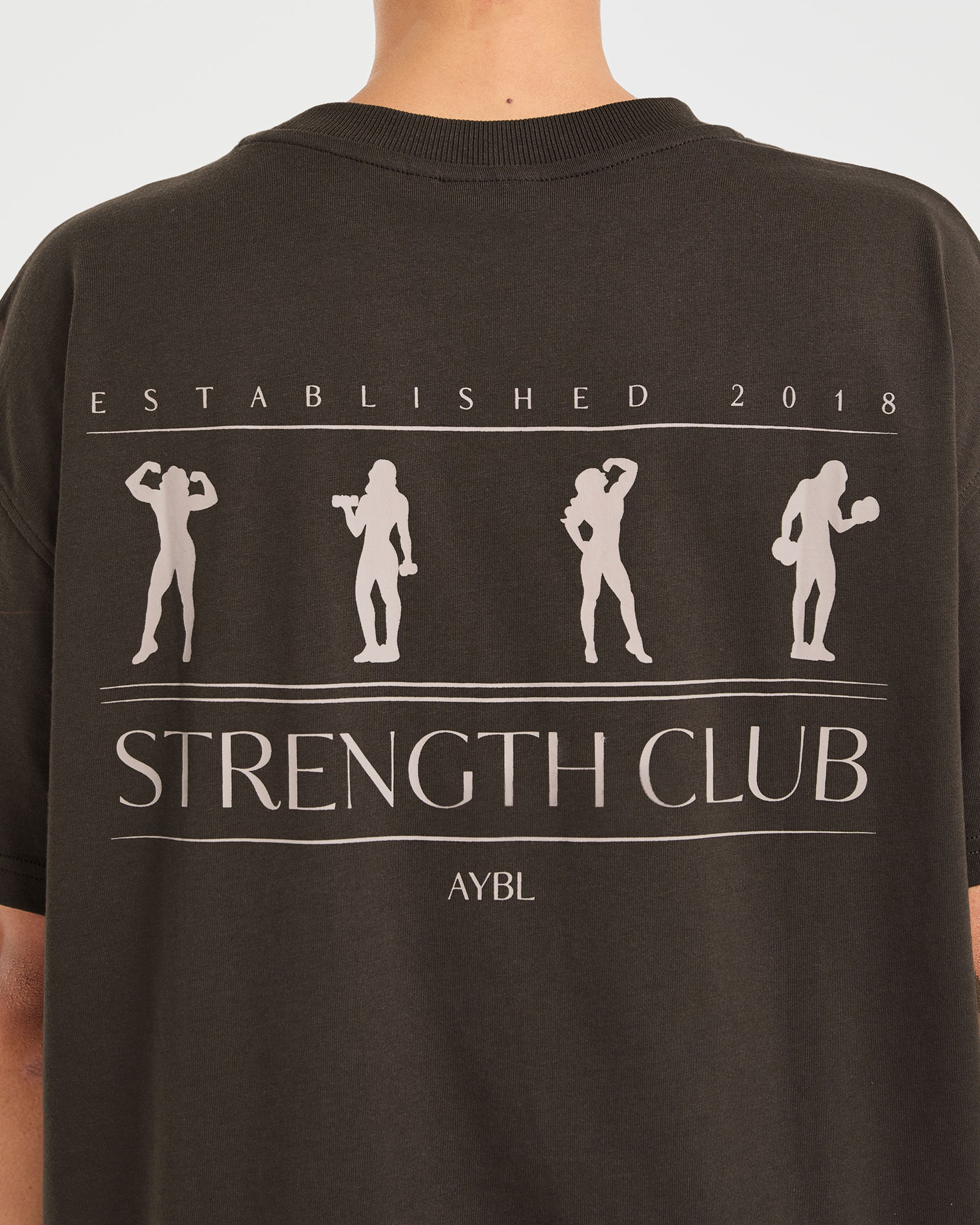 Strength Club Oversized T Shirt - Marron