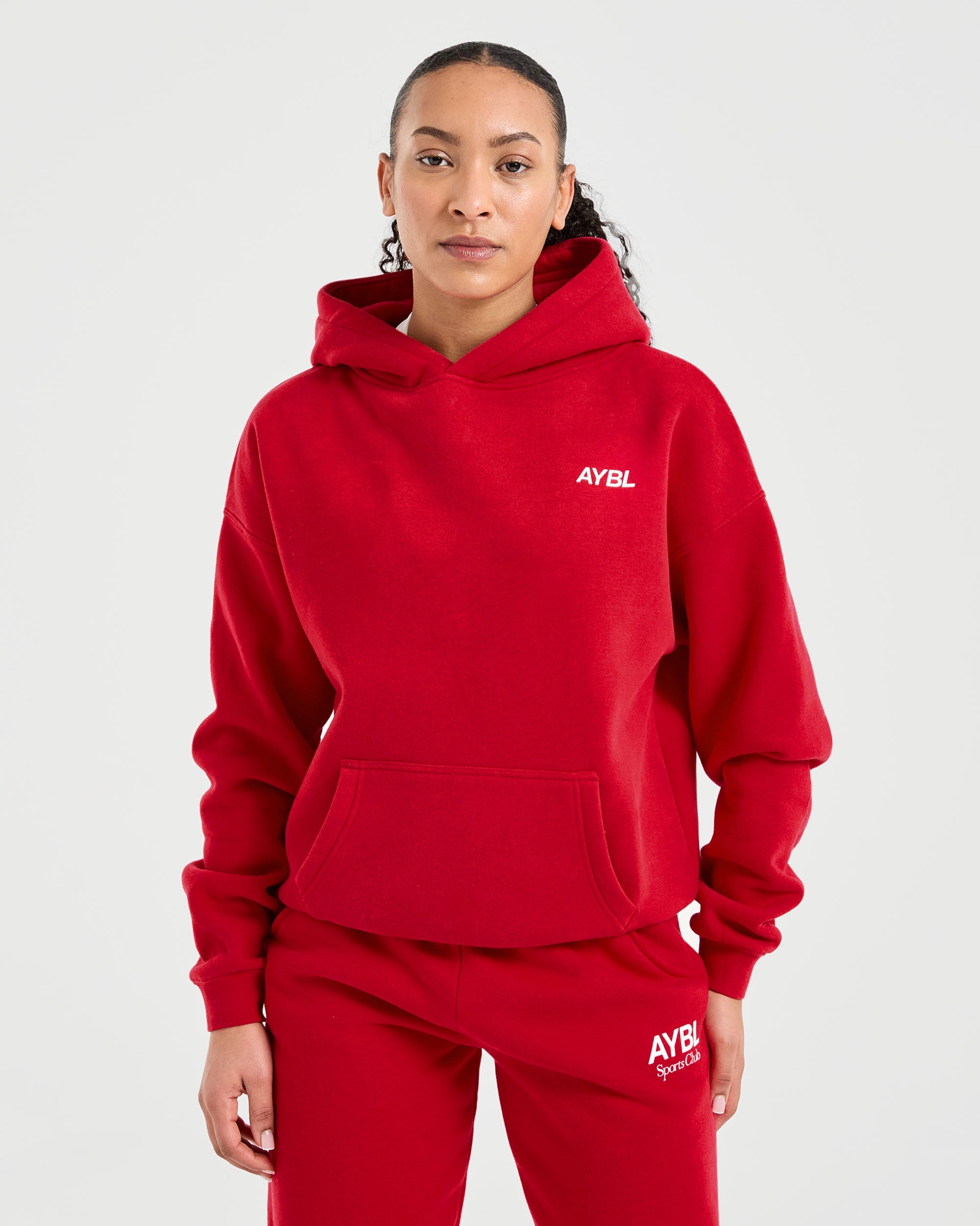 AYBL Sports Club Oversized Hoodie - True Rouge