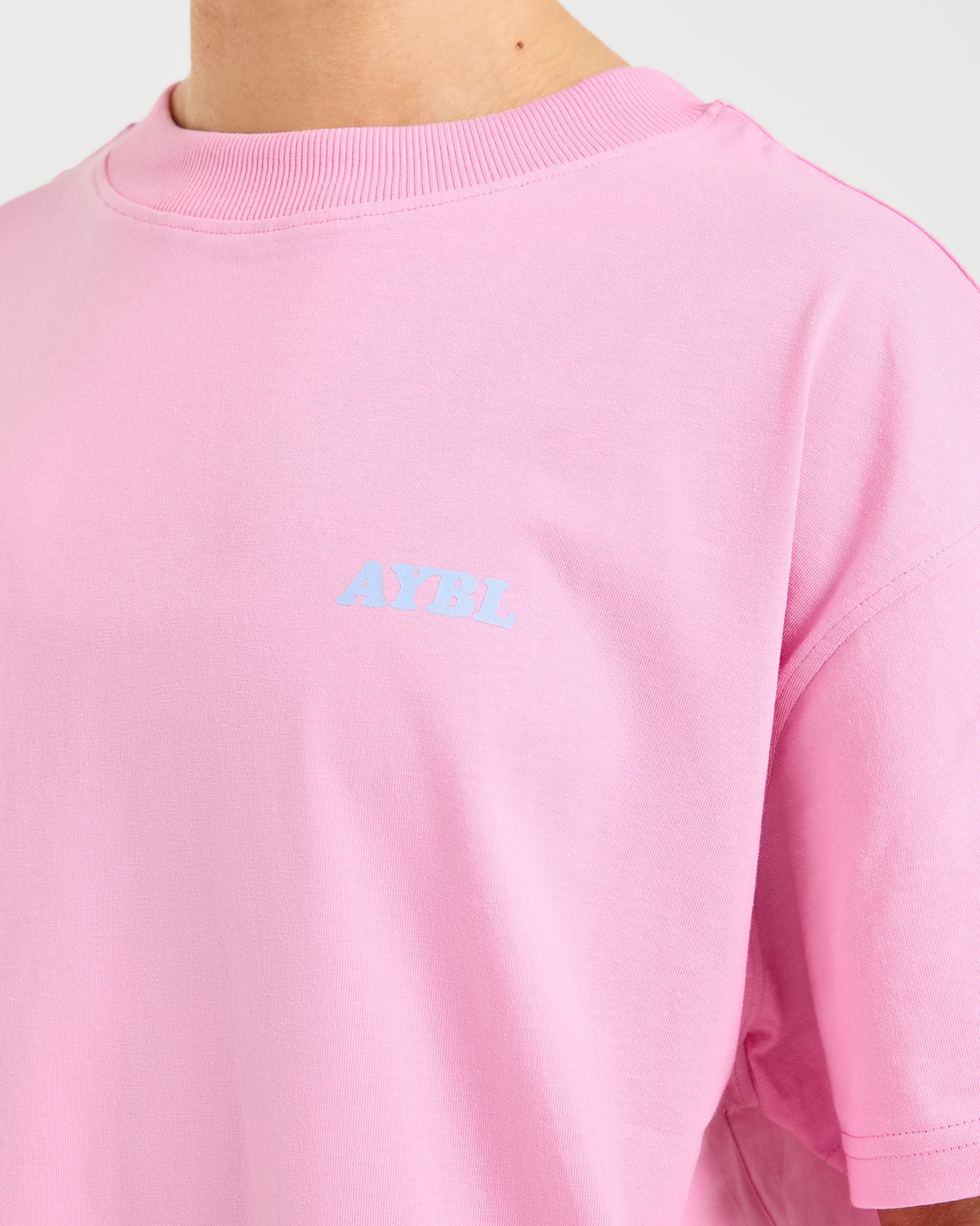 Sports Club Wavy Oversized T Shirt - Baby Rose