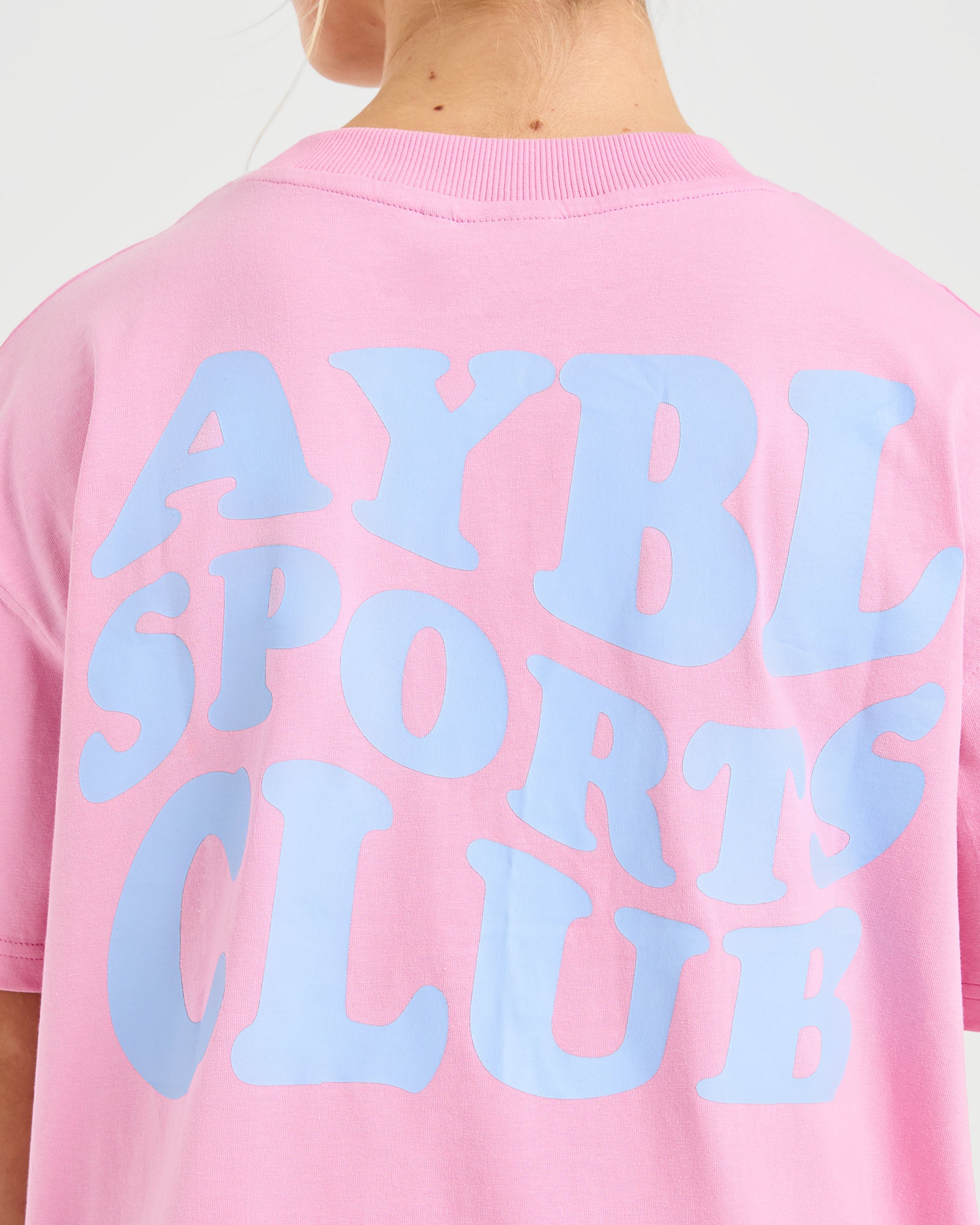 Sports Club Wavy Oversized T Shirt - Baby Rose