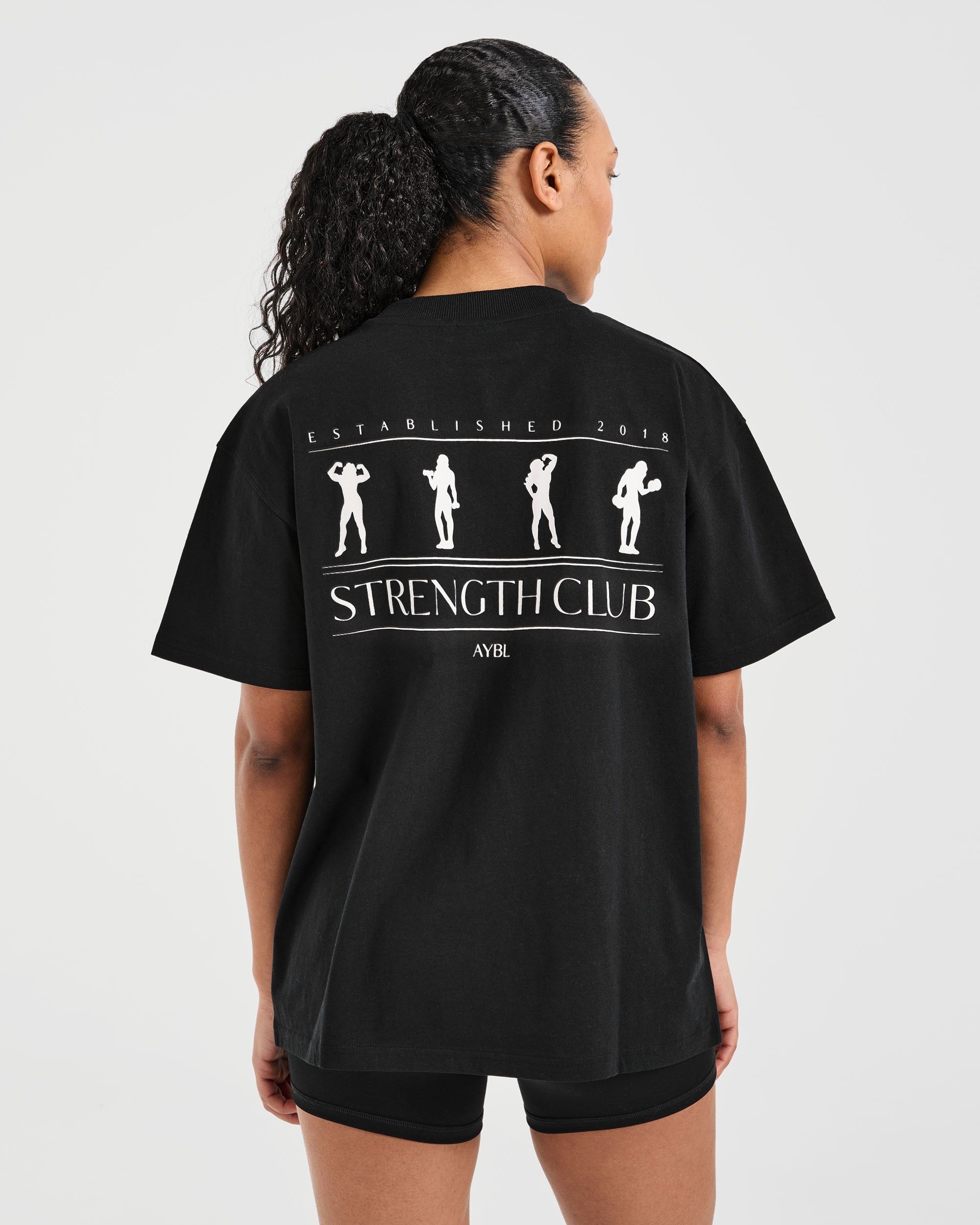 Strength Club Oversized T Shirt - Noir