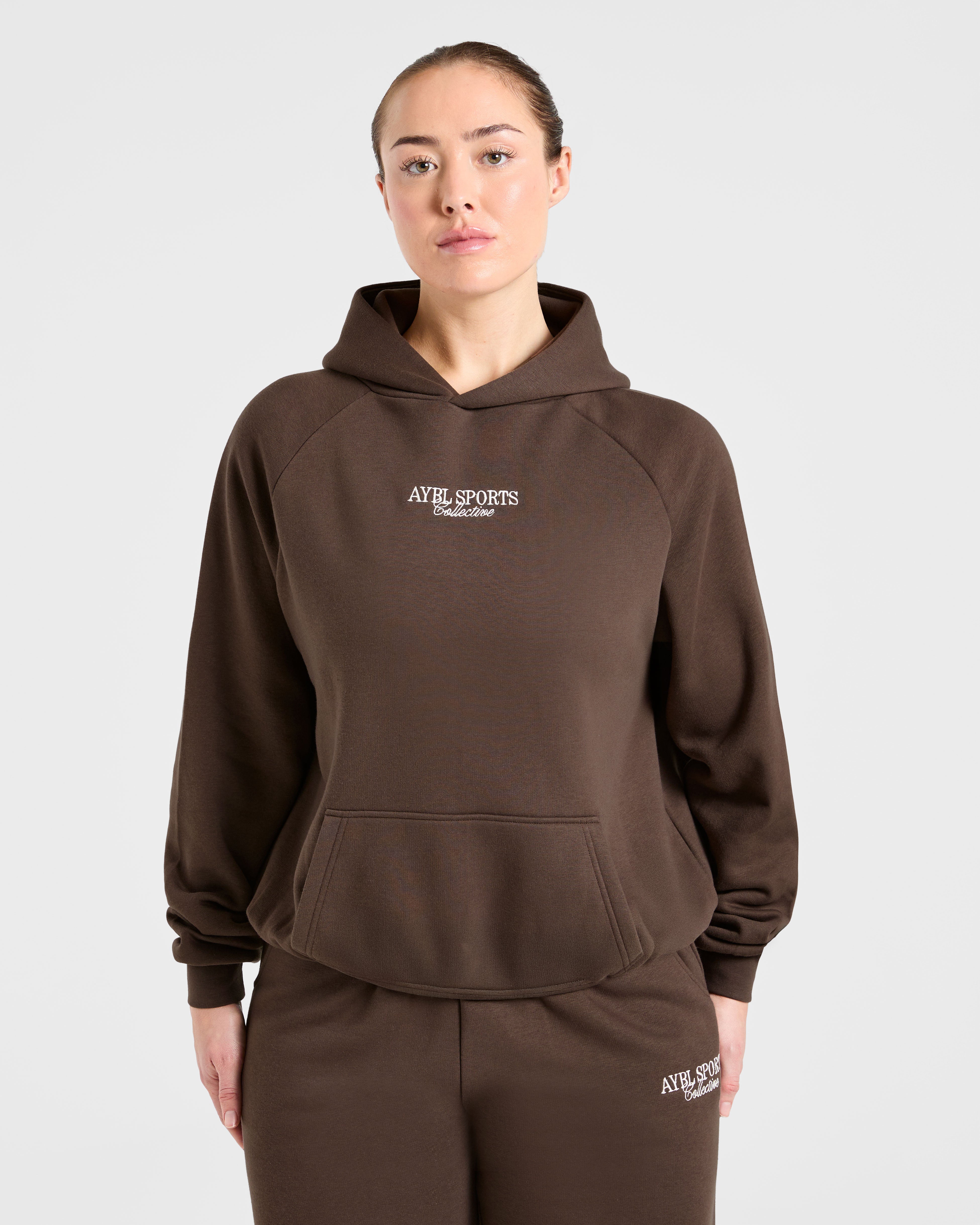 Sports Collective Oversized Hoodie - Marron