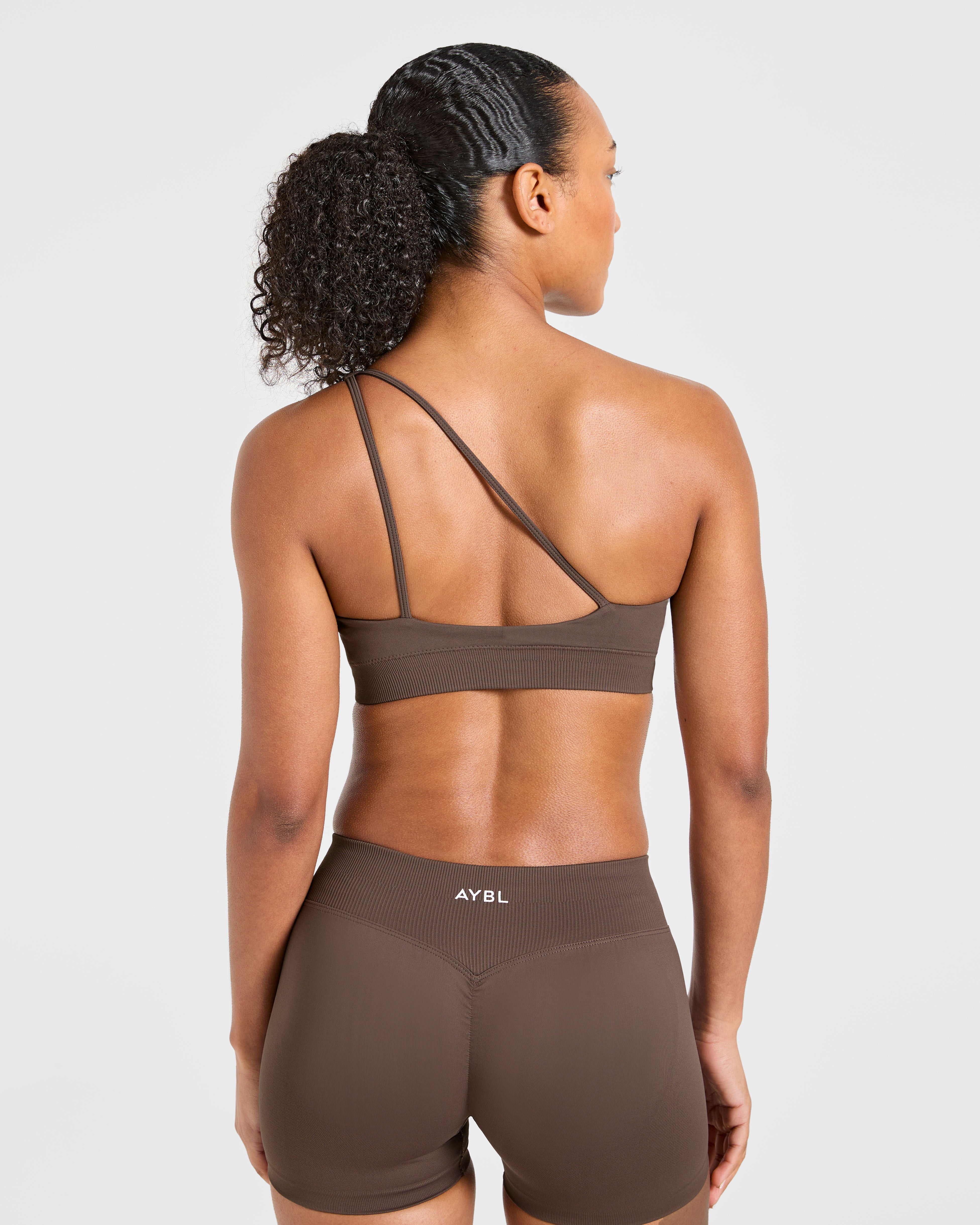 Enhance Seamless One Shoulder Sports Bra - Marron