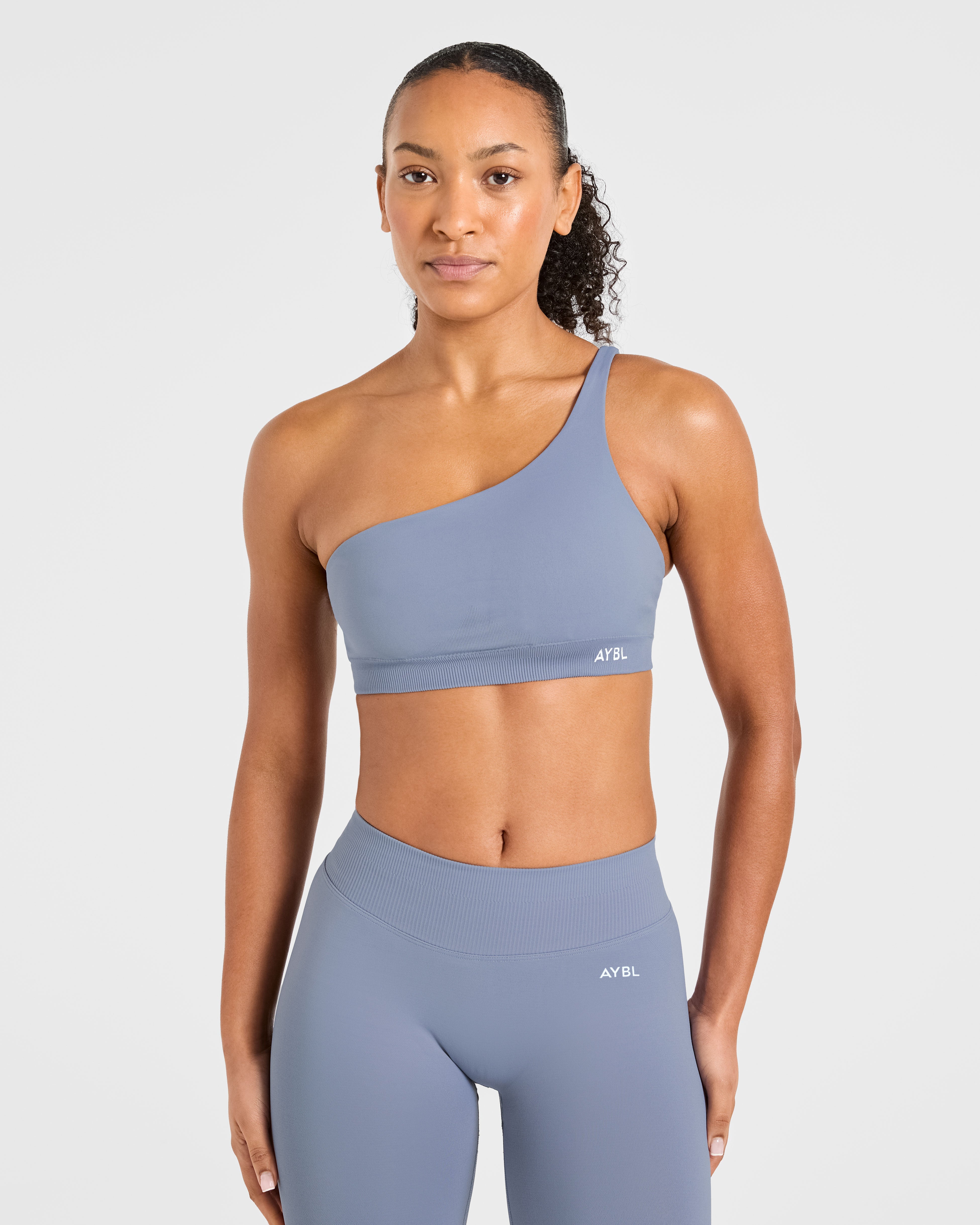 Enhance Seamless One Shoulder Sports Bra - Slate Bleu
