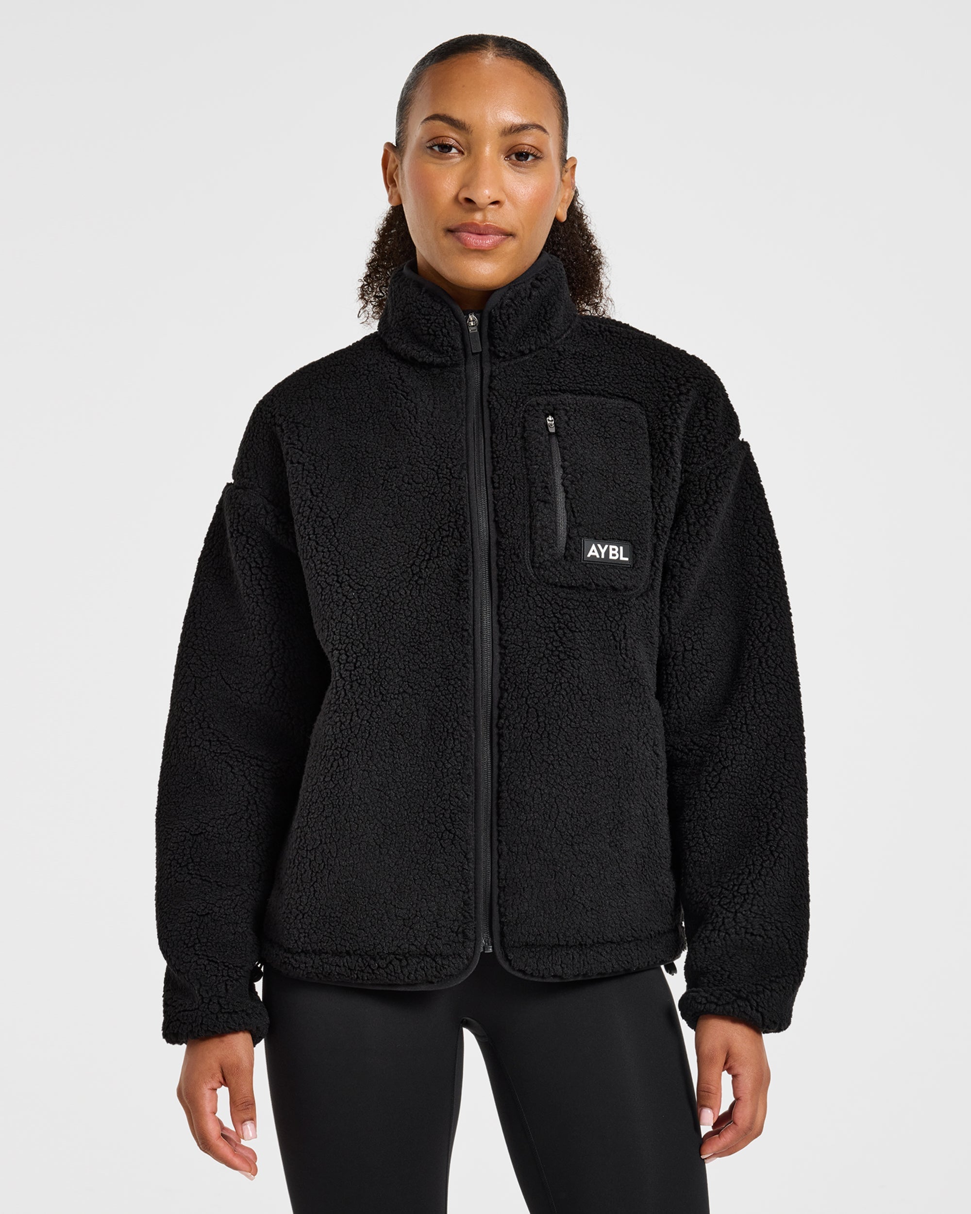Signature Zip Up Fleece Jacket - Noir