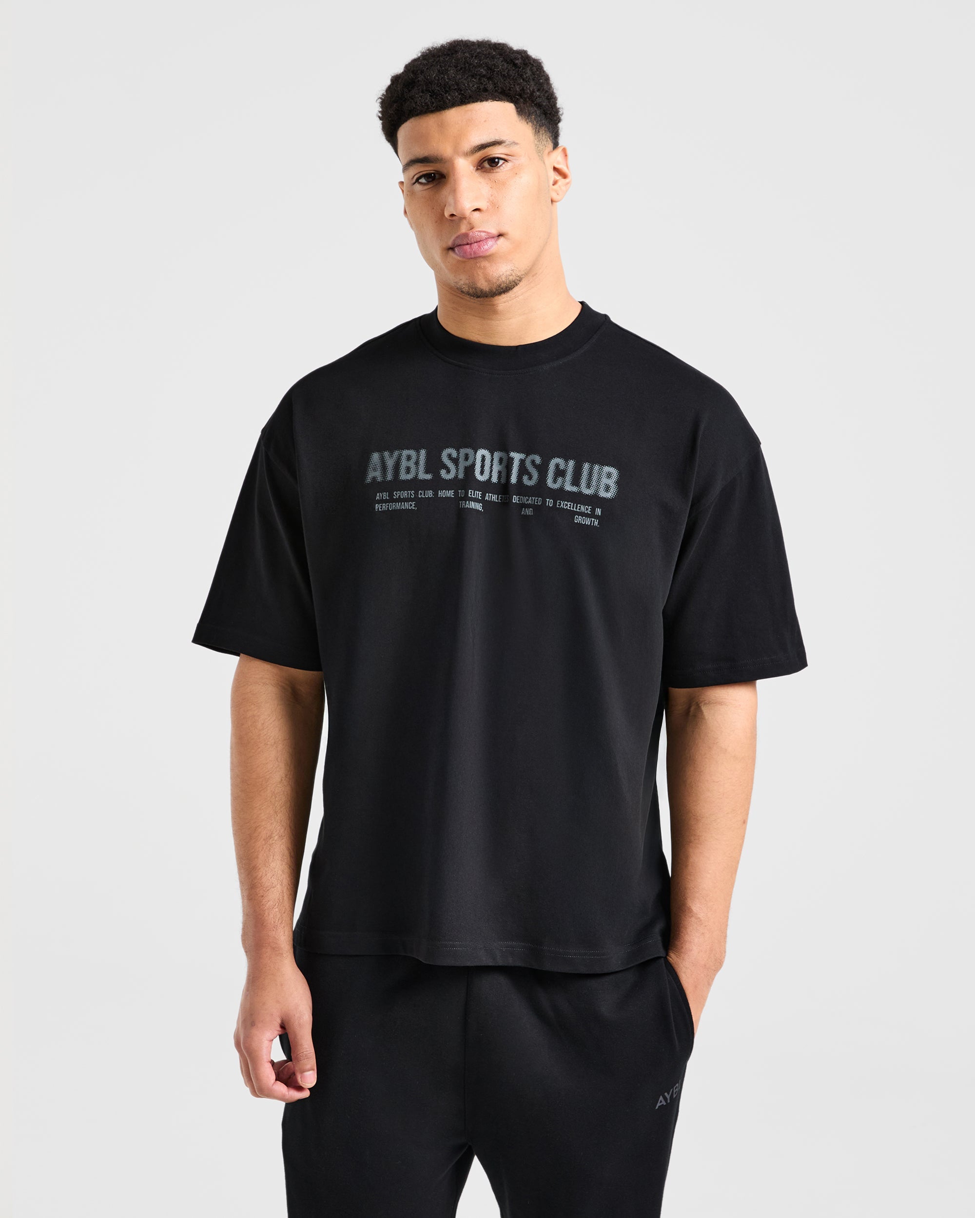 Sports Club Dot Oversized T Shirt - Noir