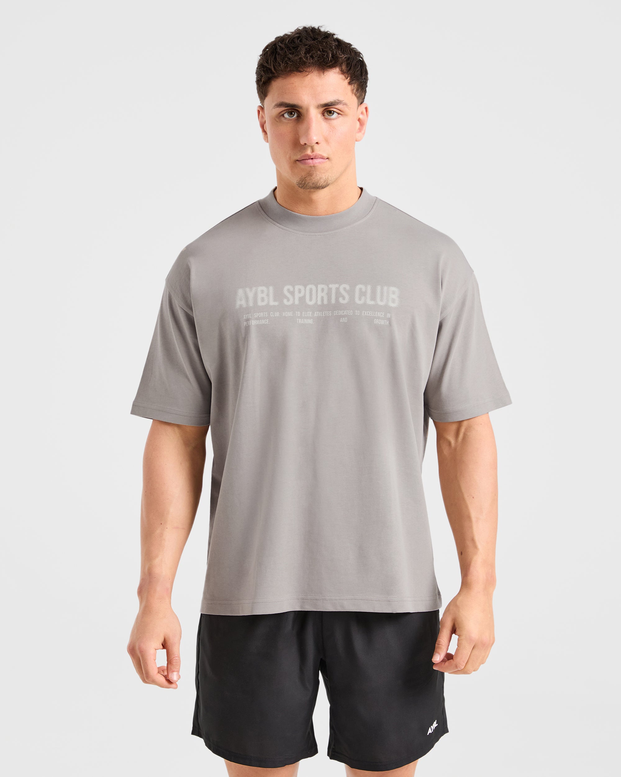 Sports Club Dot Oversized T Shirt - Cloud Gris