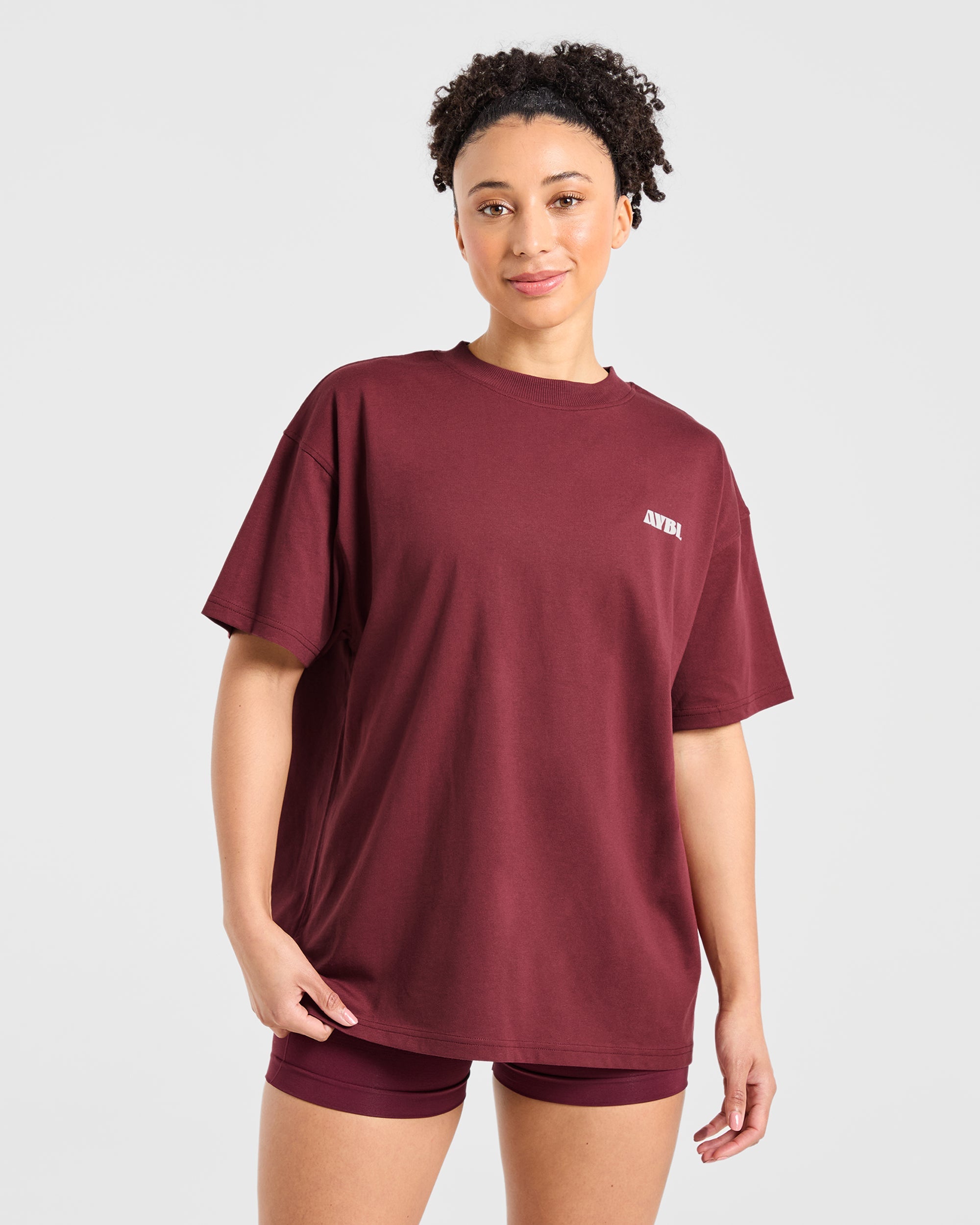 AYBL Sports Studio Oversized T Shirt - Burgundy