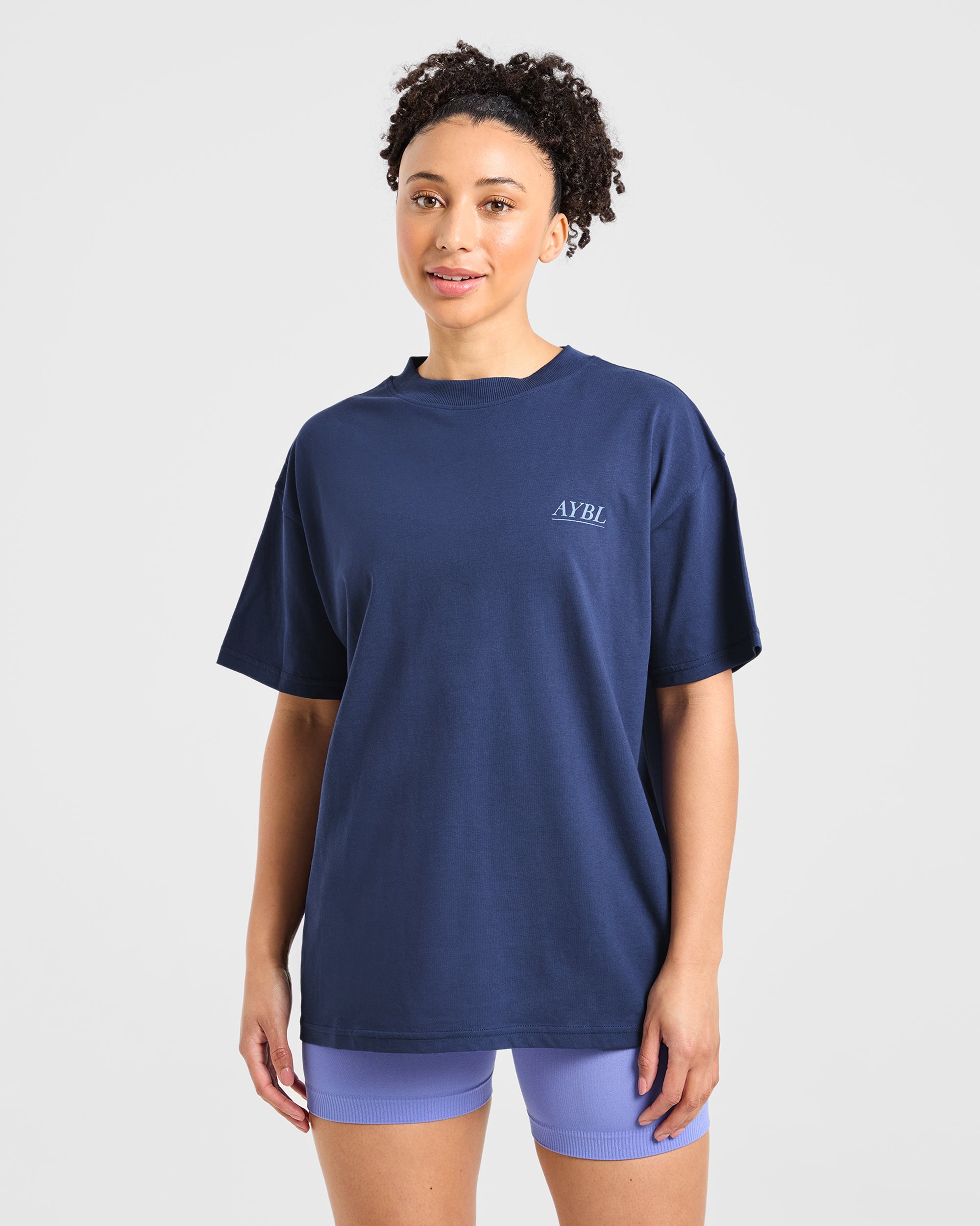 Power Lifting Illustration T Shirt - Bleu