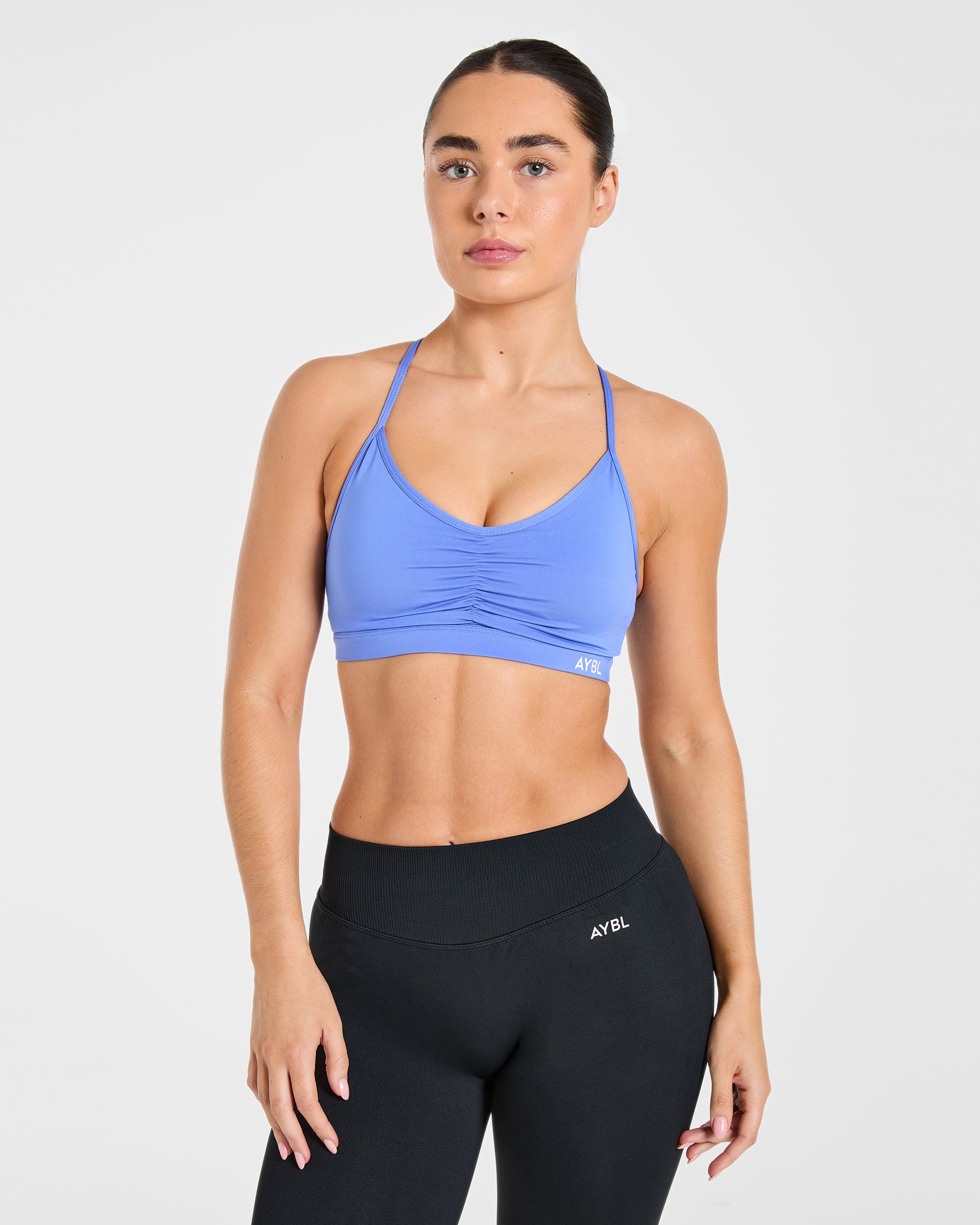 Essential Ruched Sports Bra - Cornflower Violet