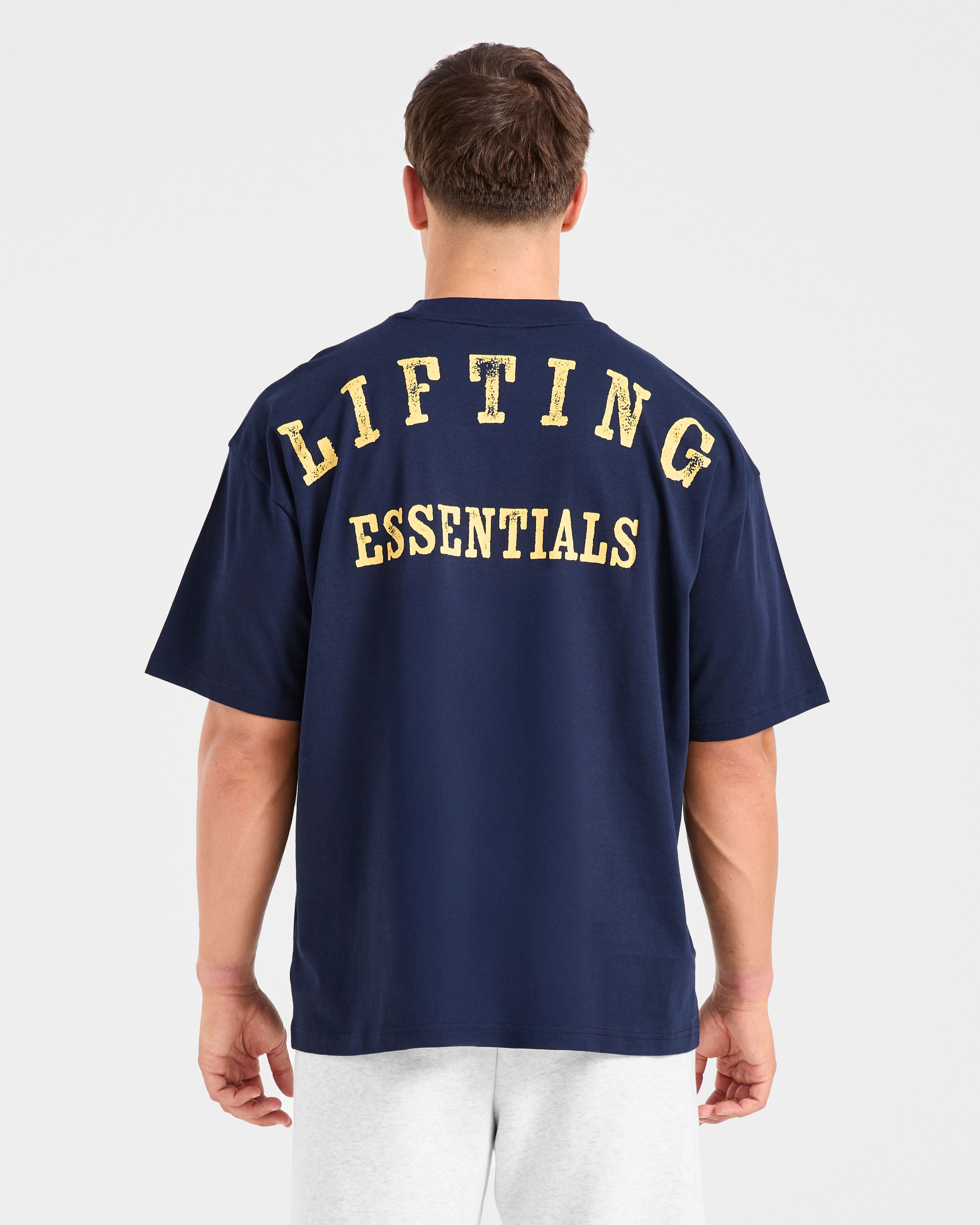 Lifting Essentials Oversized T Shirt - Navy/Jaune
