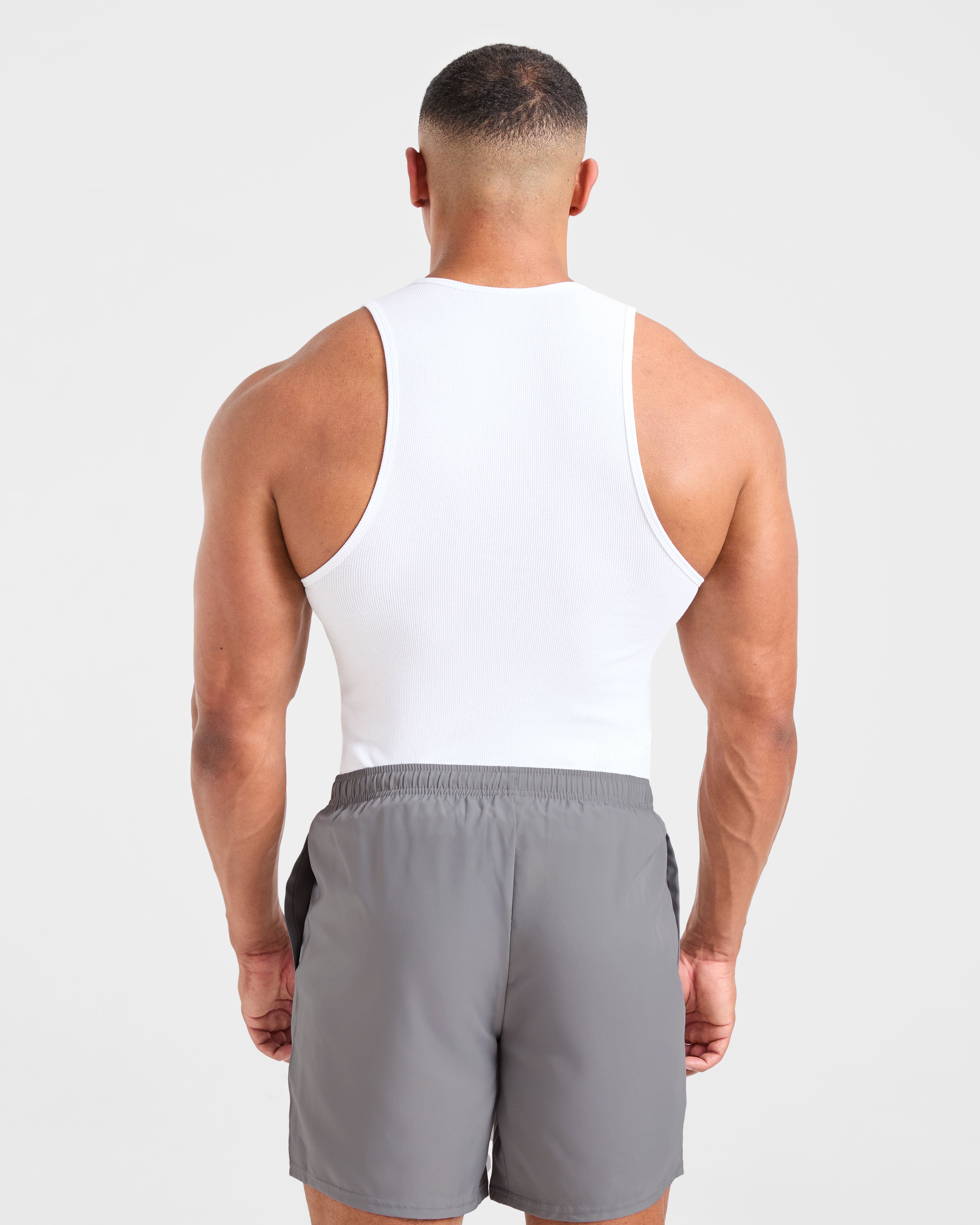 Muscle Ribbed Tank - Blanc