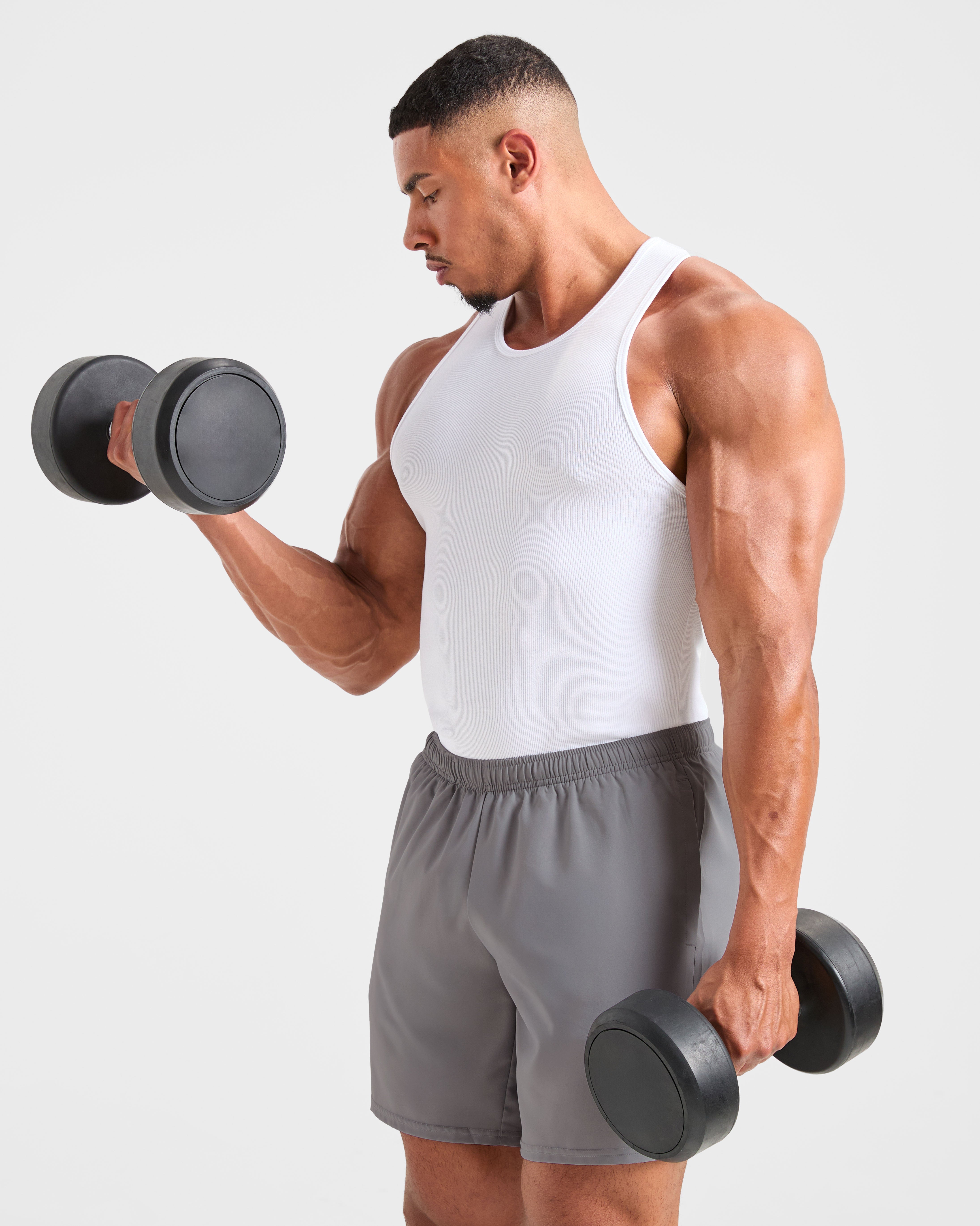 Muscle Ribbed Tank - Blanc