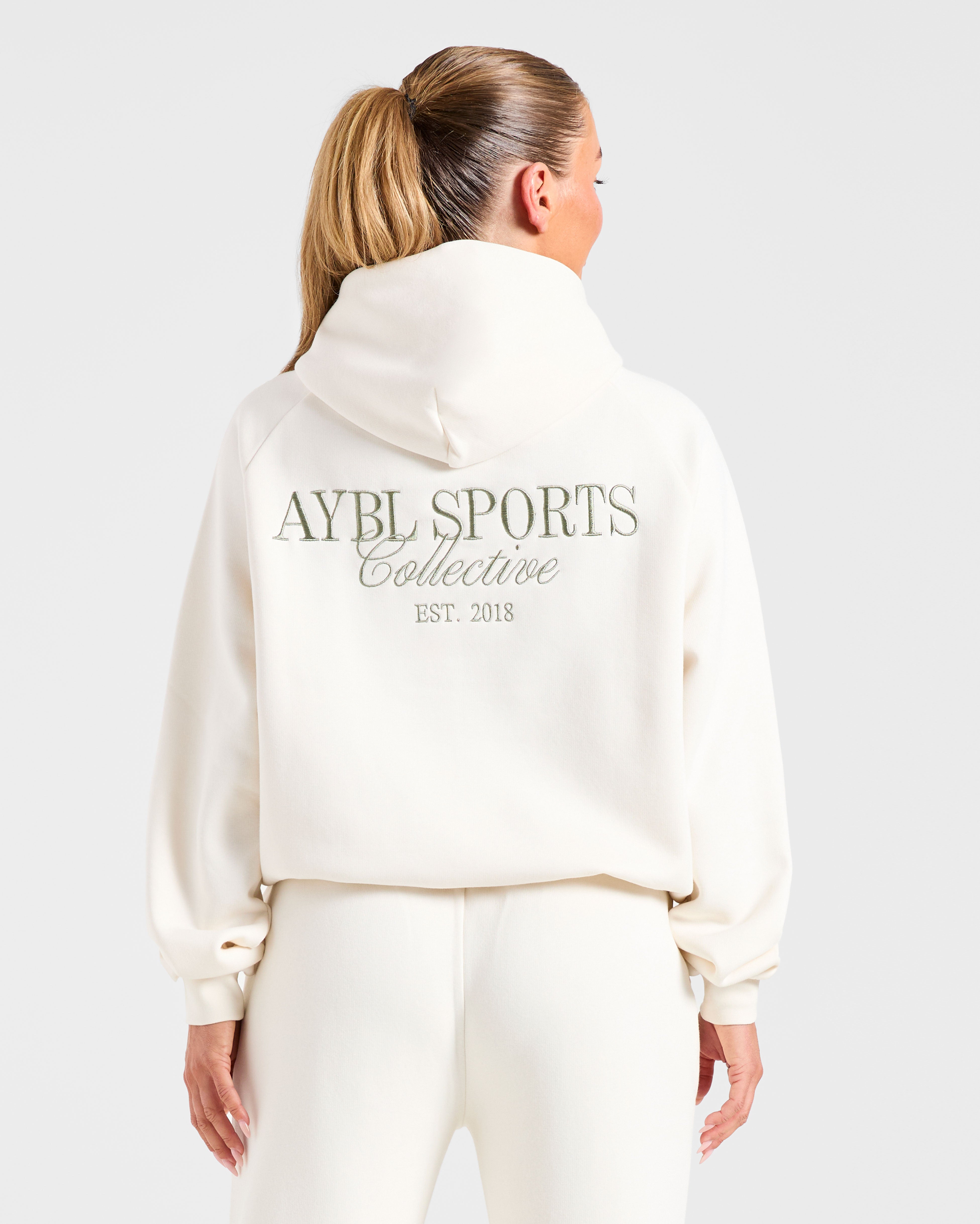Sports Collective Oversized Hoodie - Off Off Blanc/Vert