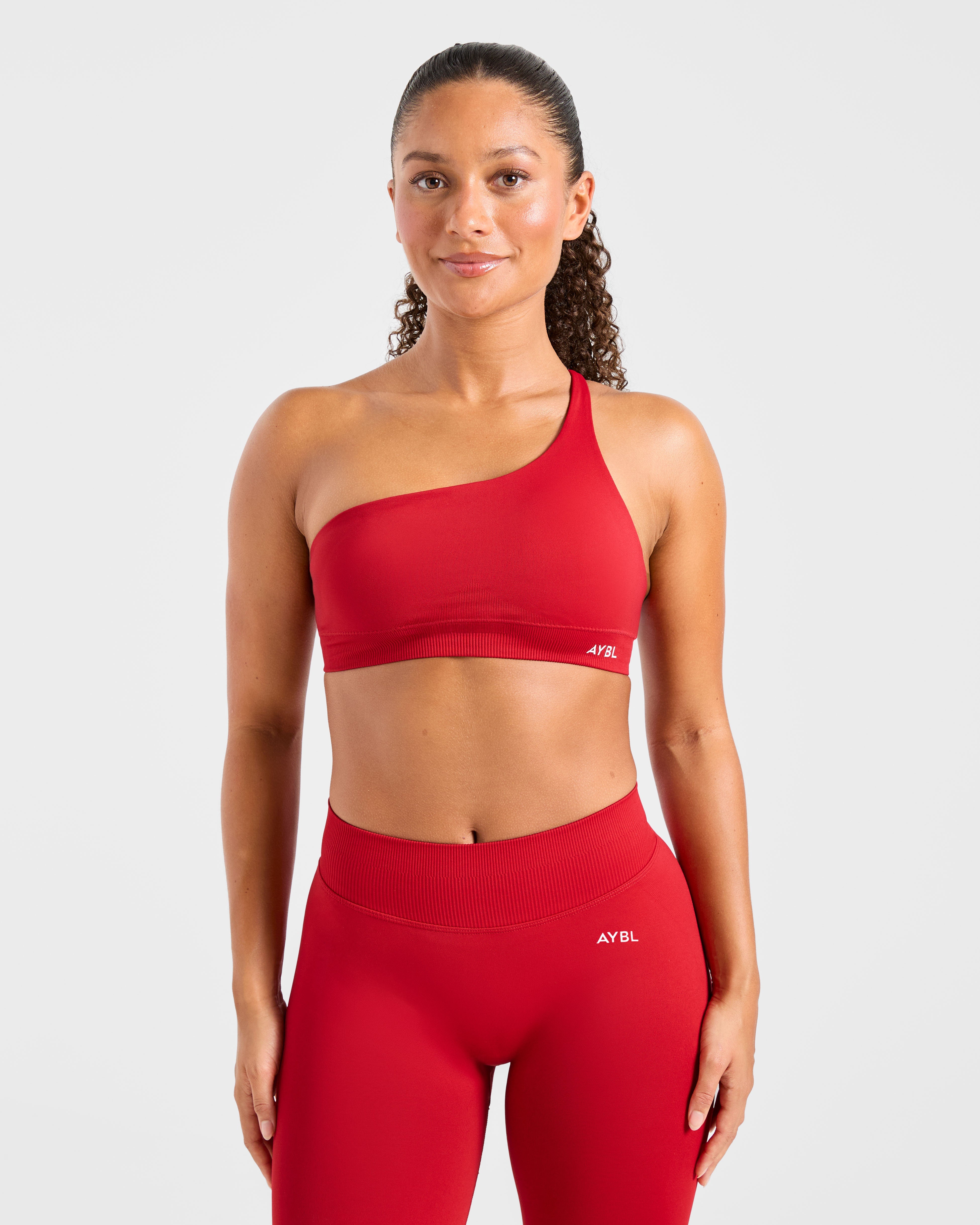 Enhance Seamless One Shoulder Sports Bra - Rouge