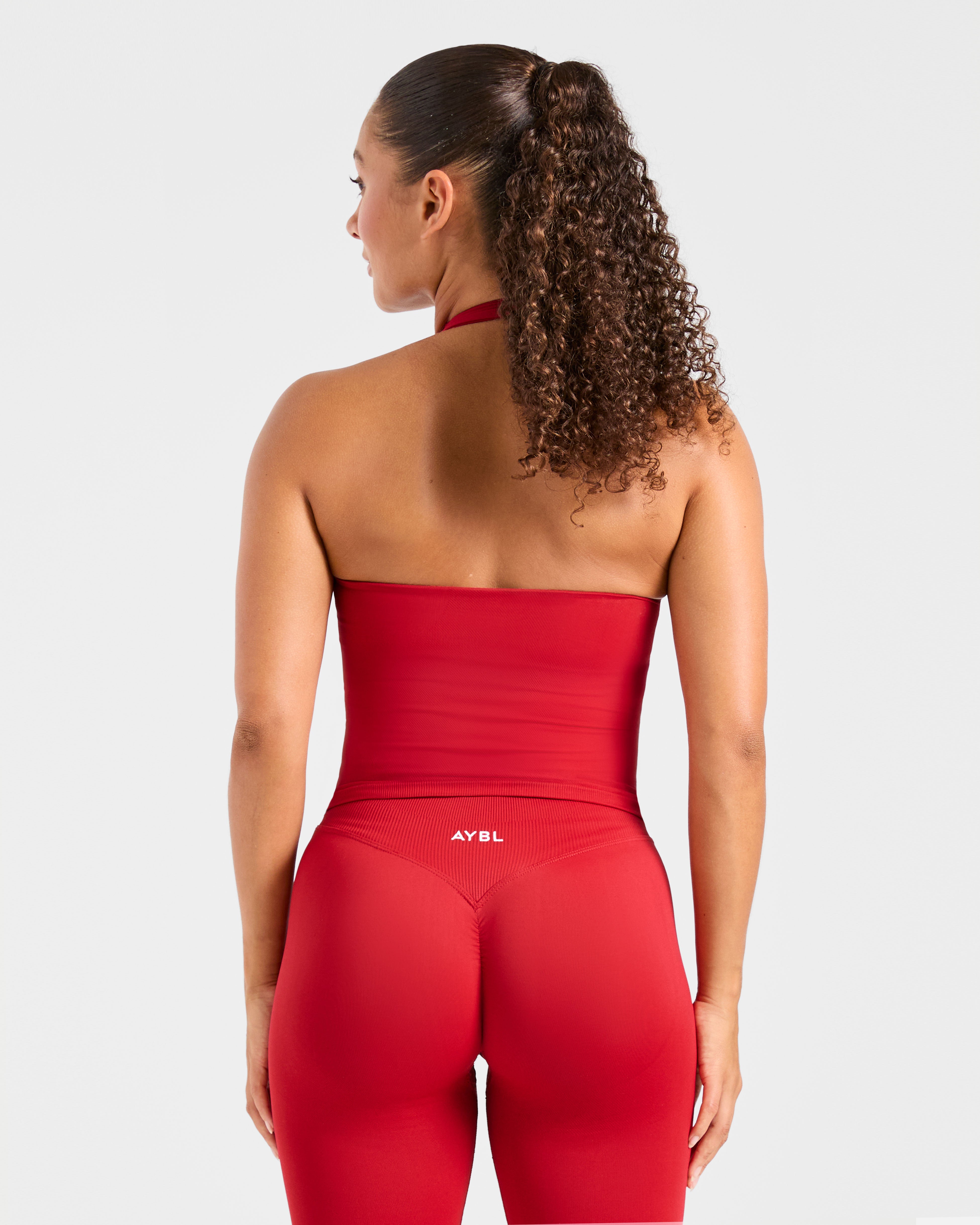 Enhance Seamless Halterneck Top - Rouge