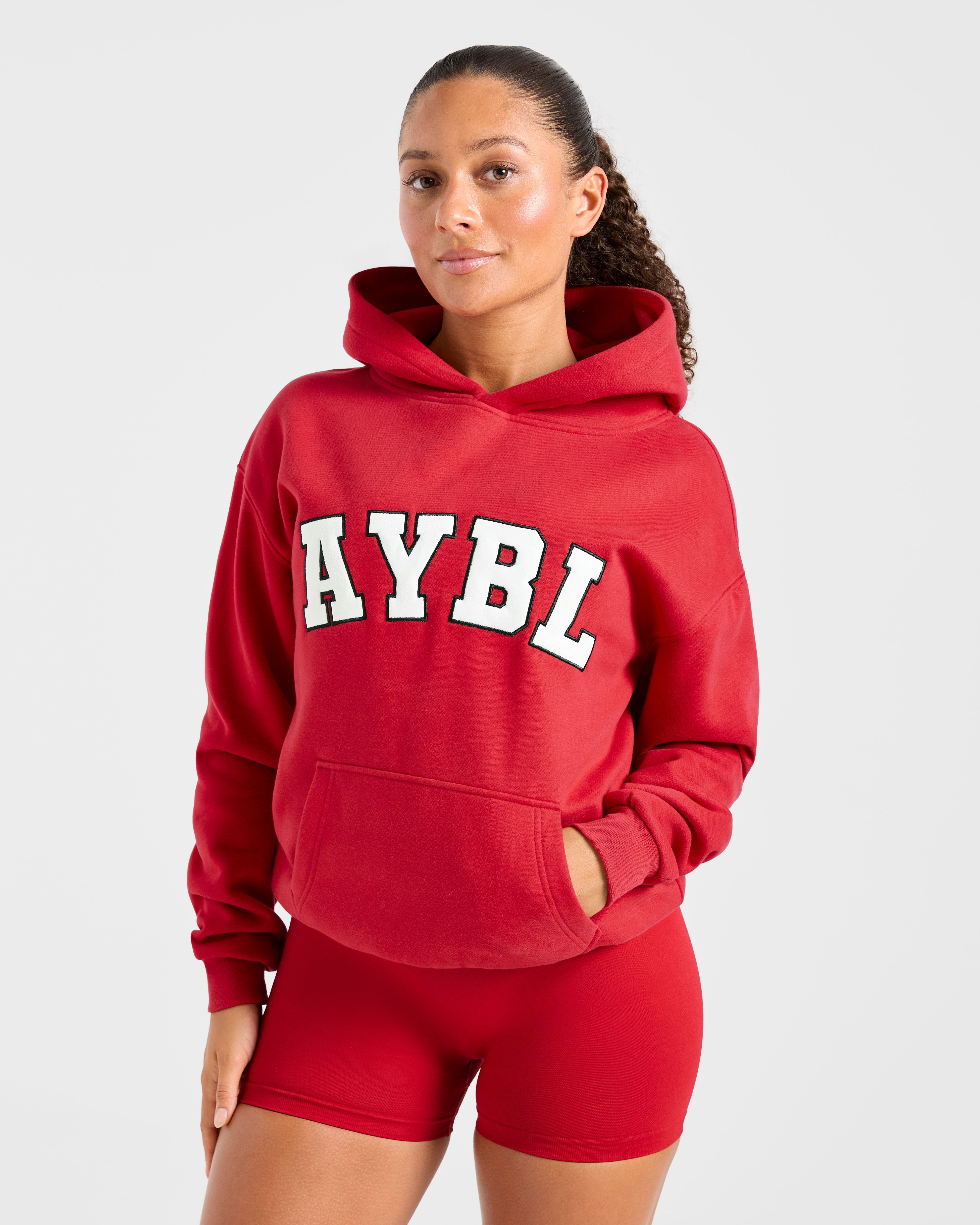 Varsity 2.0 Oversized Hoodie - Rouge