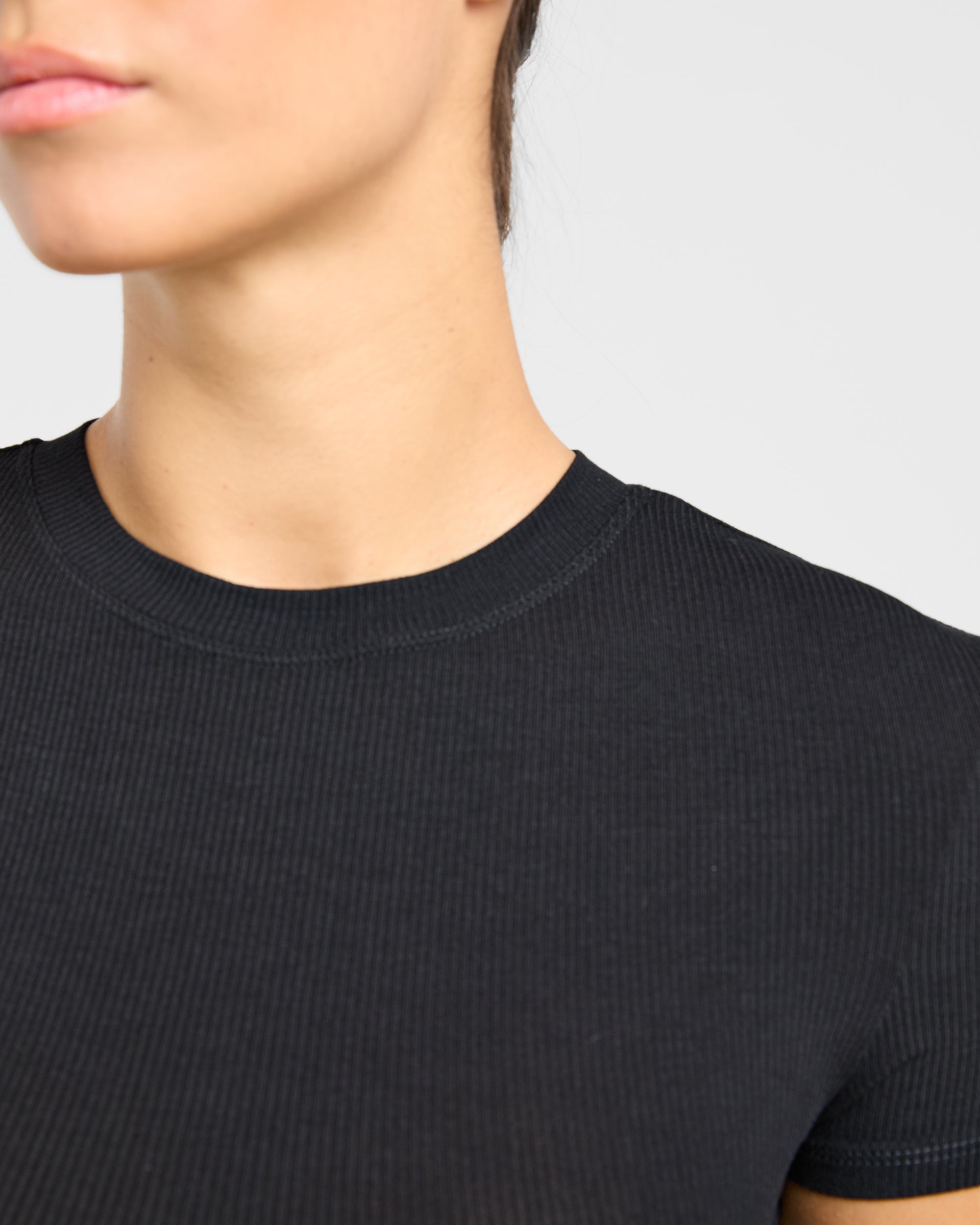 Lounge Ribbed T Shirt - Noir